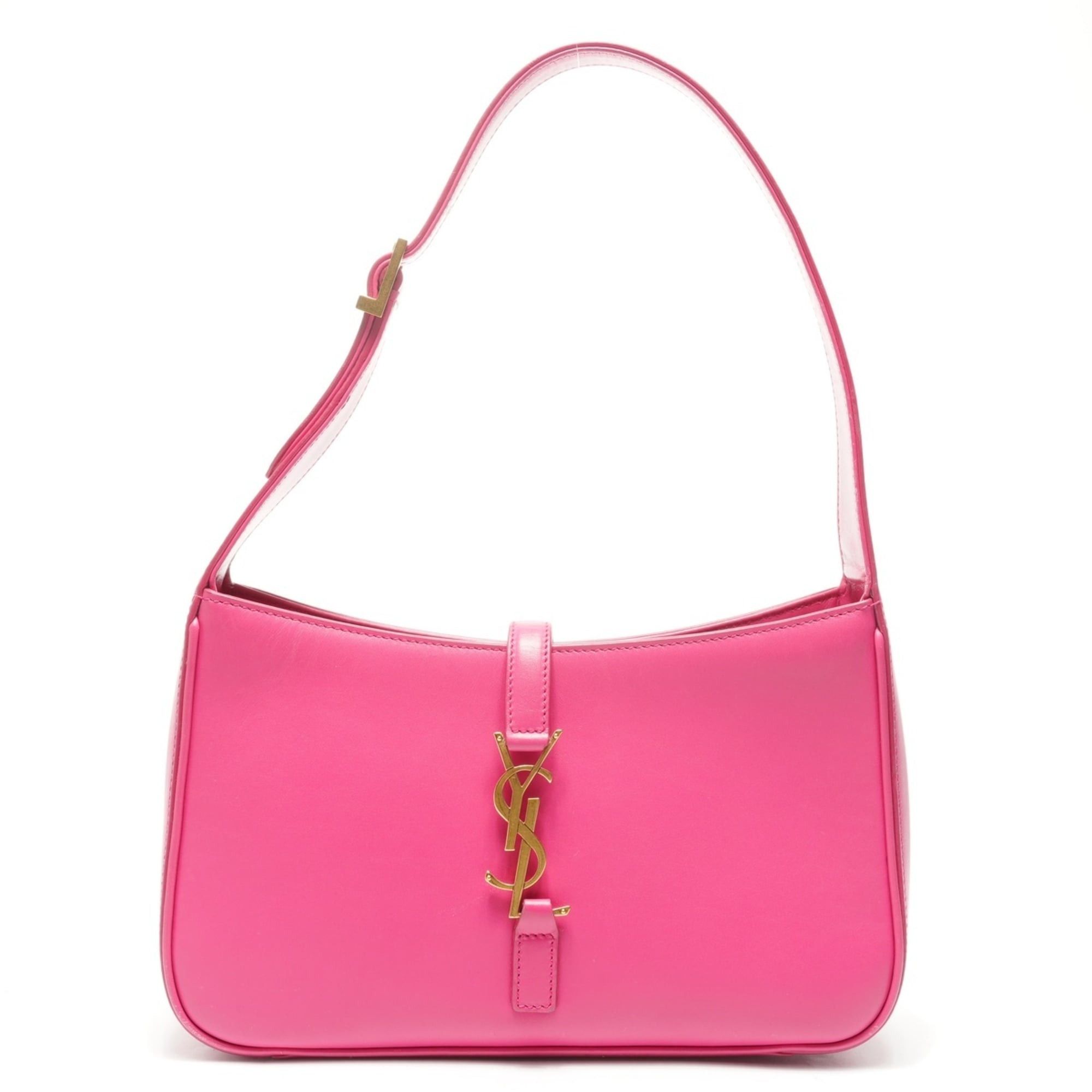 Yves Saint Laurent Yves Saint Laurent Le 5 A 7 Leather Hobo Shoulder Bag in Pink Size ONE SIZE - 1 Thumbnail
