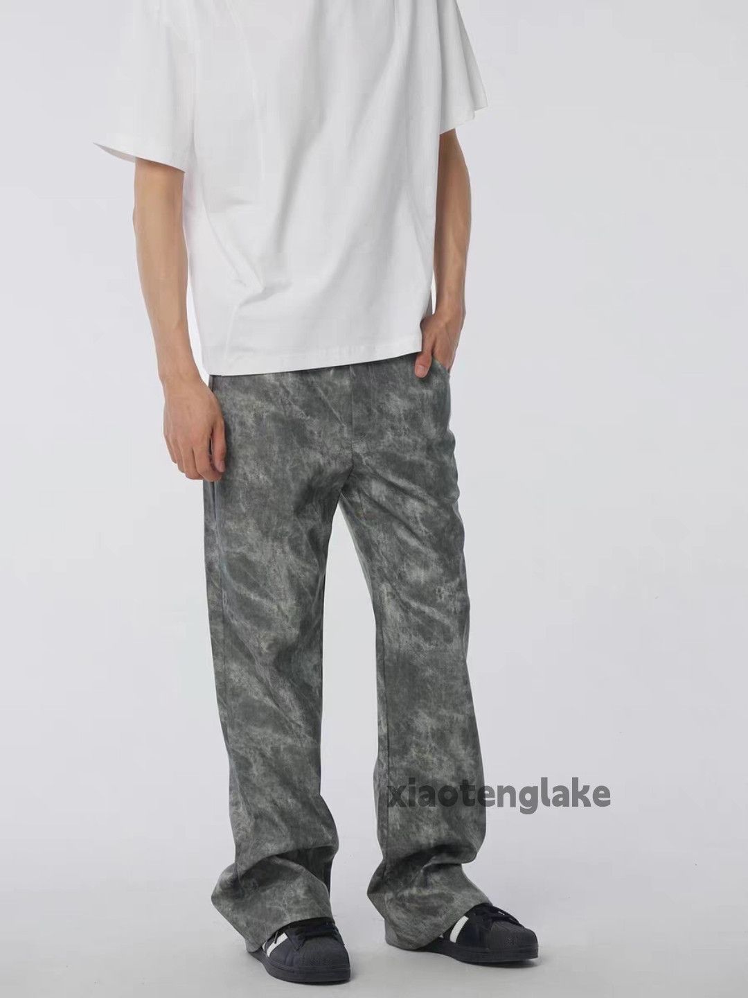 Designer × Japanese Brand × Vintage washed faded skate pattern camo tie dye flared pants Size US 30 / EU 46 - 1 Thumbnail