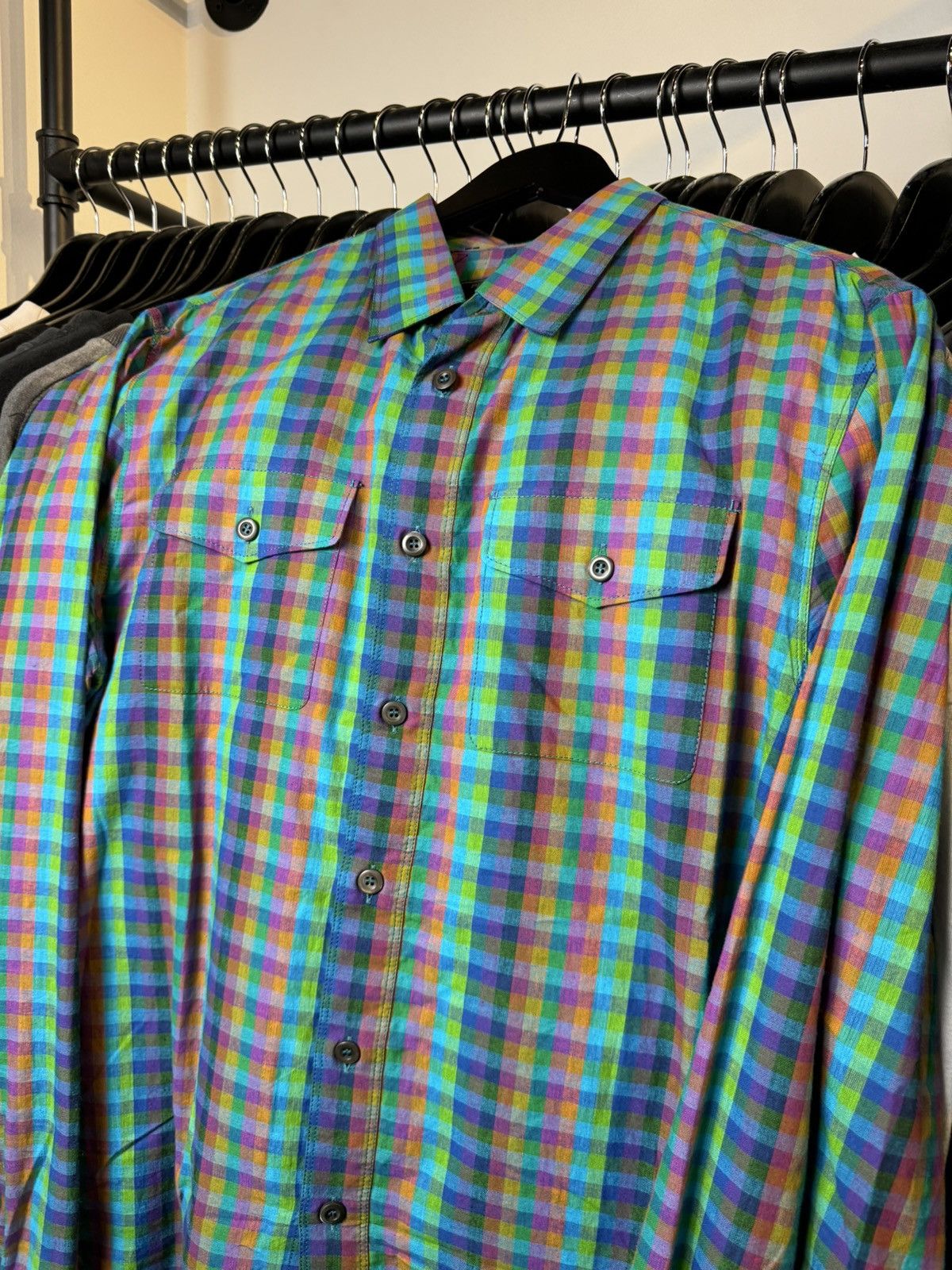Prada Prada MultiColor Plaid Cotton Button Up Long Sleeve Shirt Size US M / EU 48-50 / 2 - 3 Thumbnail