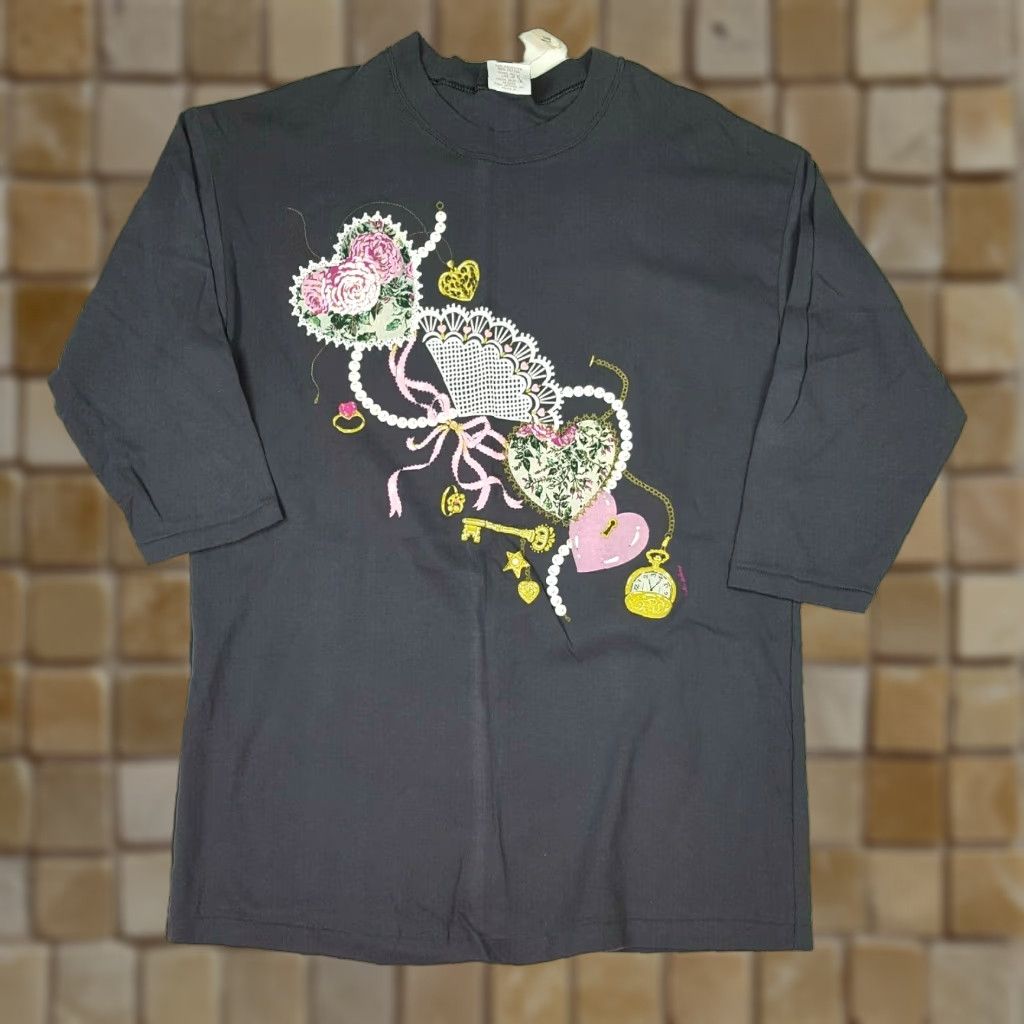 Swatch VINTAGE 90s Floral Heart Clock Watch Size L Art Shirt Unisex Adults Gray USA T-Shirt Size US L / EU 52-54 / 3 - 1 Thumbnail