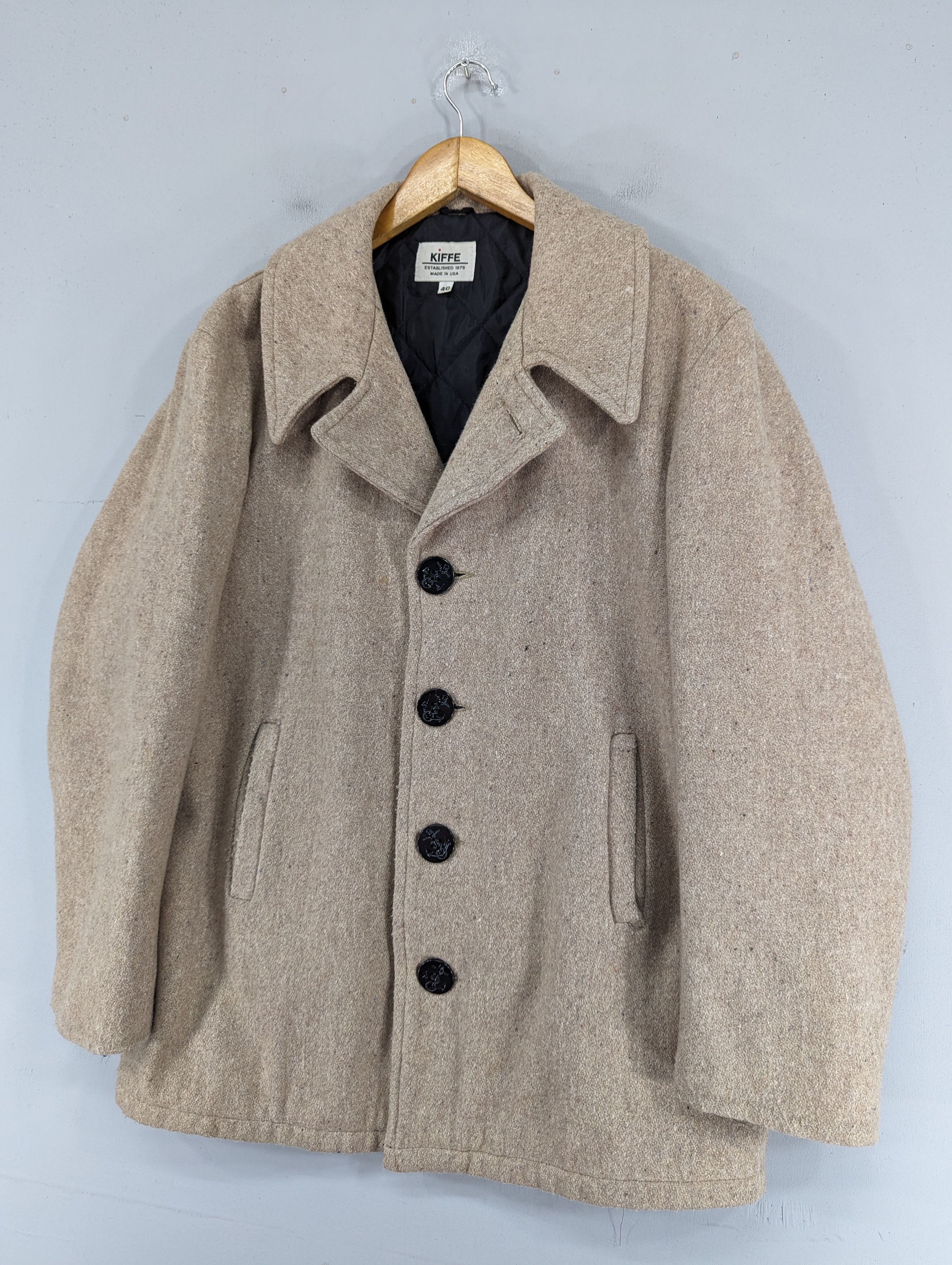 Vintage Vintage Kiffe Wool Single Breasted Coat Jacket Made In Usa Size US M / EU 48-50 / 2 - 3 Thumbnail