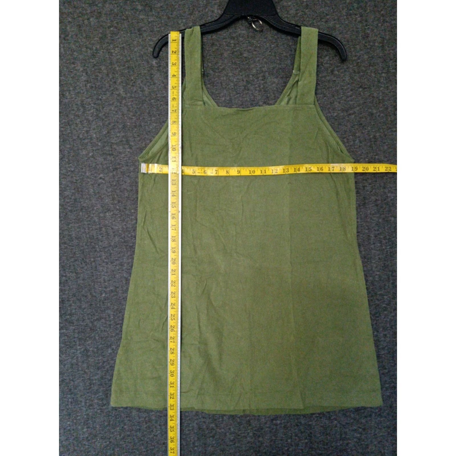 Vintage Nike Wild Fable Tank Top Shirt Womens L Green 100% Cotton Square Neck Sleeveless Breathable Lightweight Summer Beach Slimming Comfort Size L / US 10 / IT 46 - 4 Thumbnail