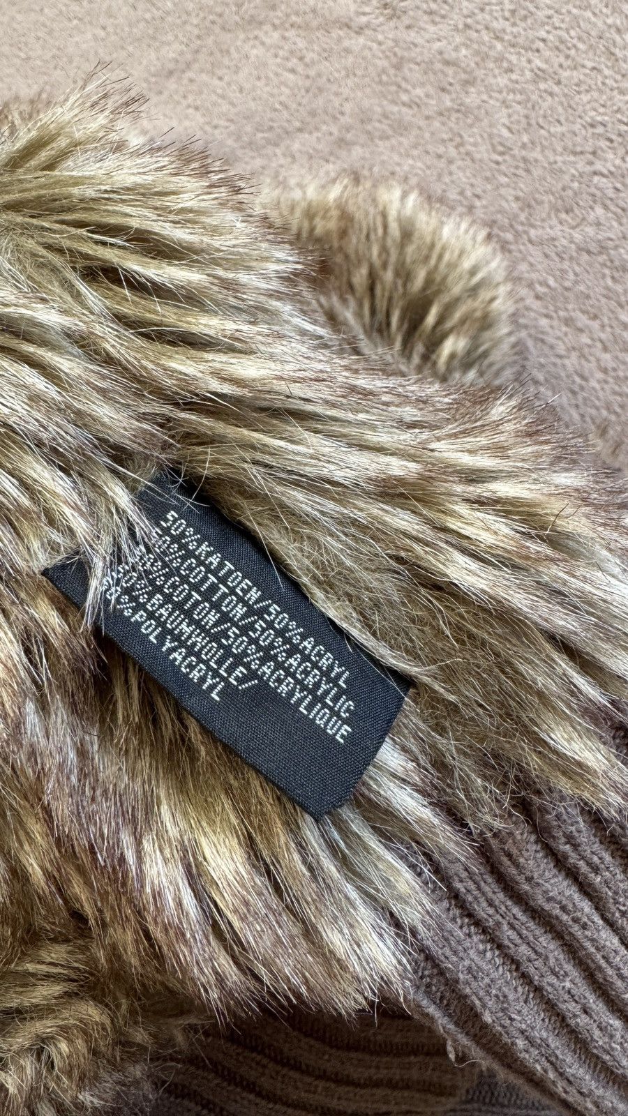 Japanese Brand Vintage Y2K Cable Knitted Faux Fur Zip Sweater lgb goa punk Size US S / EU 44-46 / 1 - 7 Thumbnail