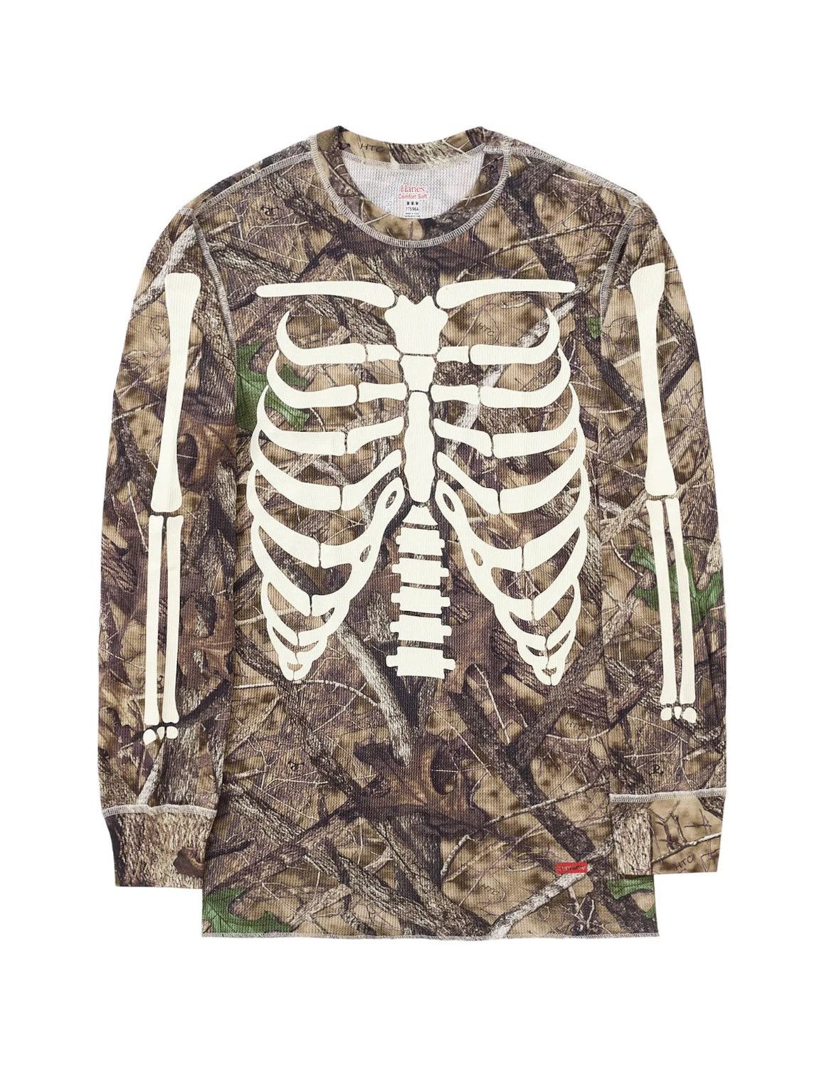 Supreme Skeleton Thermal Crew Supreme X Hanes Bones Thermal Crew