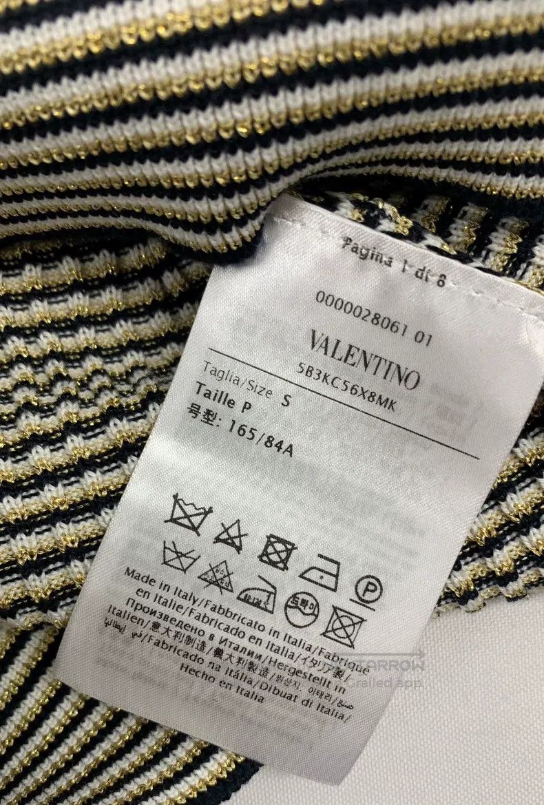 Valentino Valentino Striped gold and silver knitwear Size S / US 4 / IT 40 - 5 Thumbnail