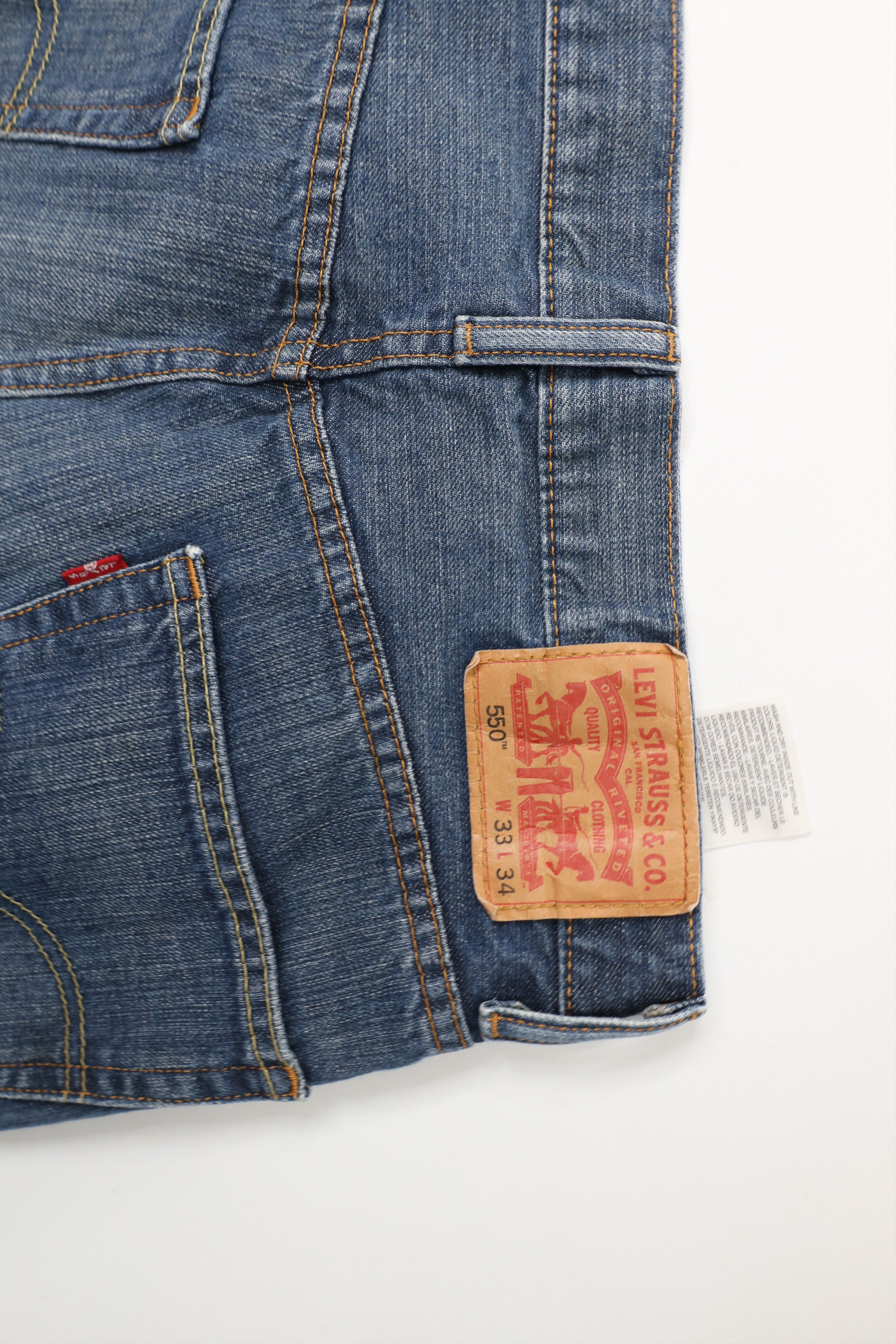 Levi's × Vintage Vintage Y2K Levis 550 Relaxed Fit Denim Jeans Blue Cotton Size US 33 - 12 Thumbnail