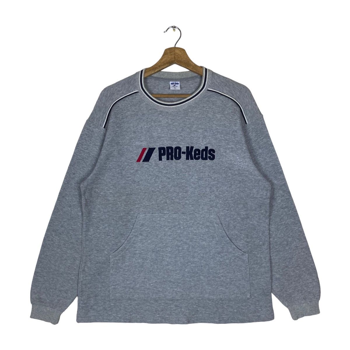 image of Pro Keds Vintage Pro-Keds Night Wear Spell Out Pullover Jumper in Grey, Men's (Size Medium)