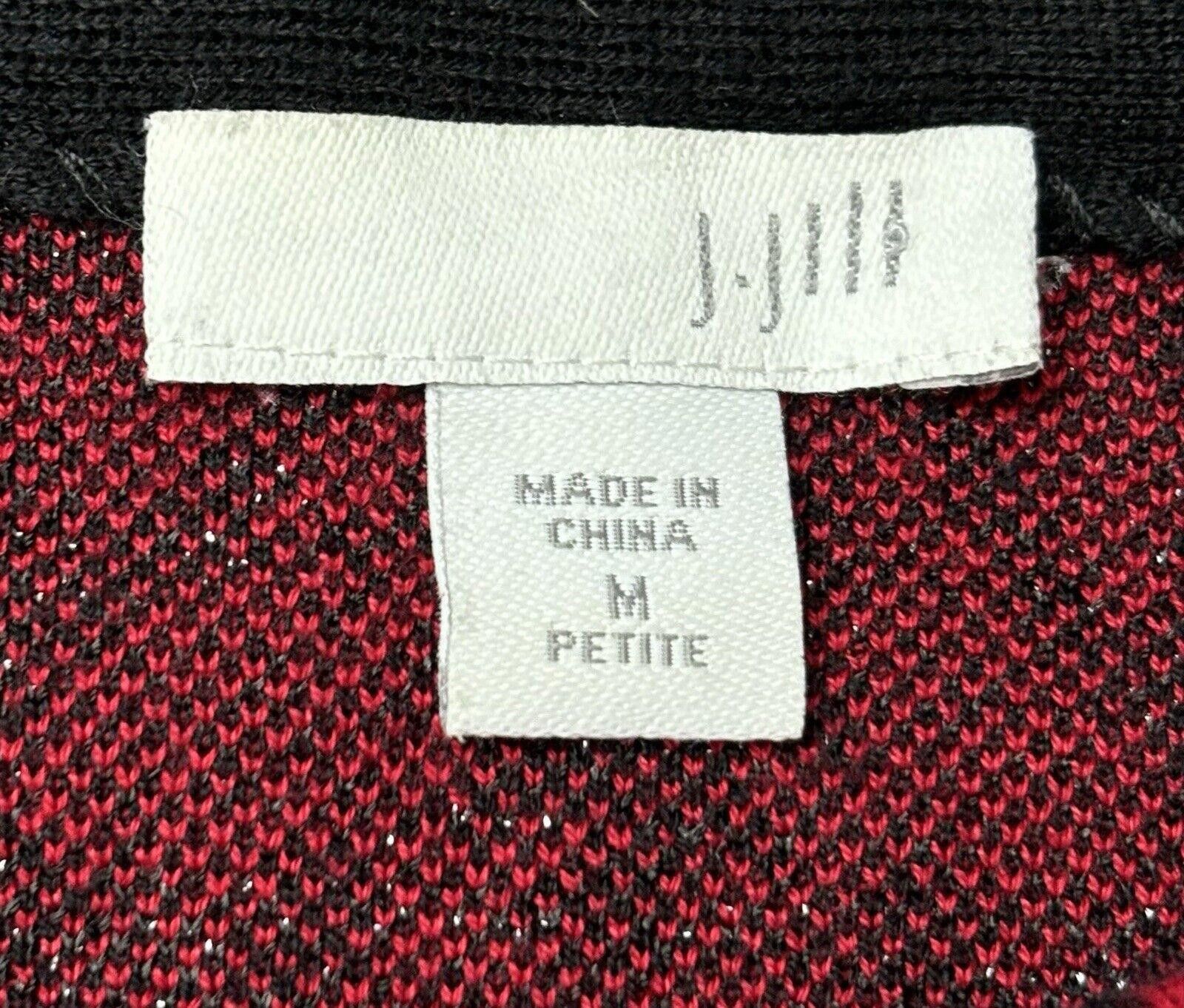 Other J Jill Sweater Women's M Red & Black Damask Studded Accent Size M / US 6-8 / IT 42-44 - 2 Thumbnail