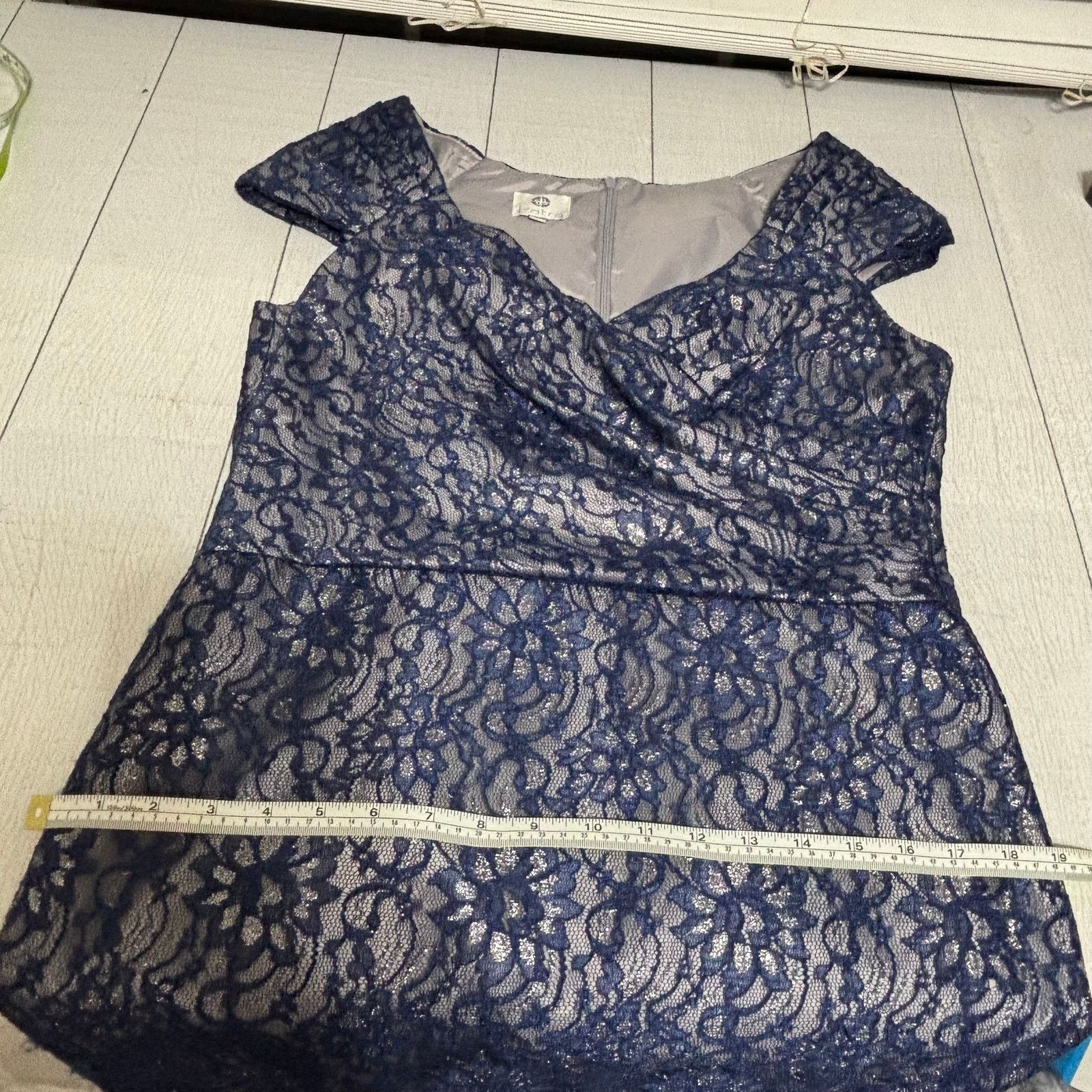 Other Patra Blue Shimmer Sheath Dress Size 12 Size XL / US 12-14 / IT 48-50 - 6 Thumbnail