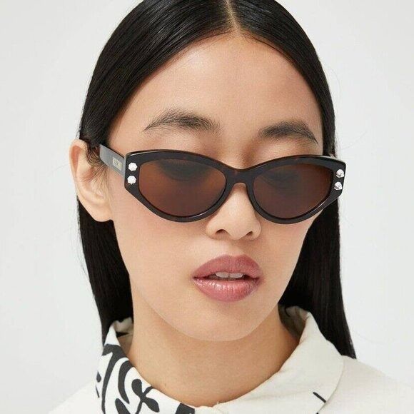 Moschino Moschino MOS109/S 0086 70 Sunglasses Havana Cat Eye Frame Size ONE SIZE - 3 Thumbnail