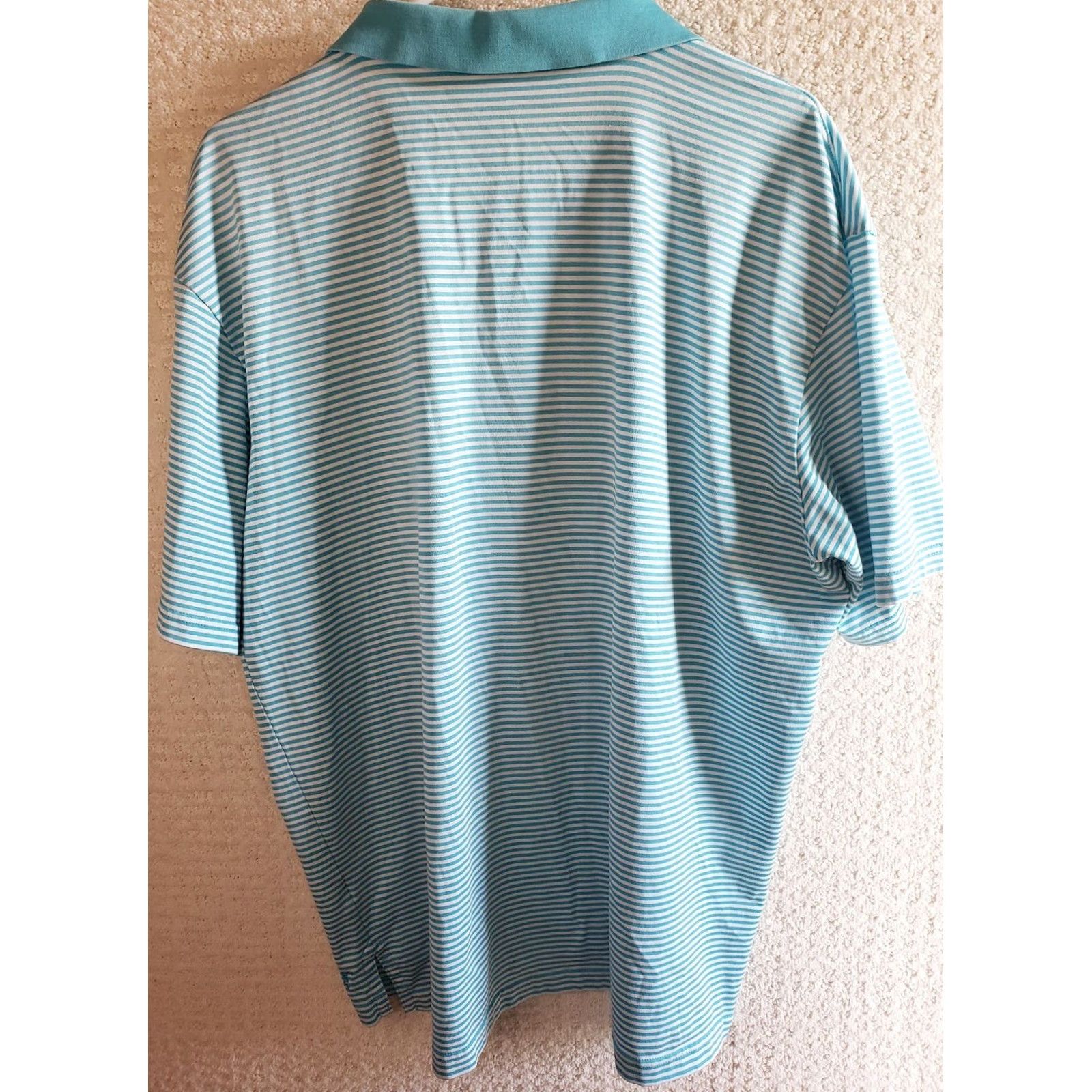 Vintage McIlhenny Dry Goods Polo Shirt Mens XL Blue White Striped 50 Chest Short Sleeve Collared Logo Trim Golf Dataw Island Casual Activewear Shirt Size US XL / EU 56 / 4 - 5 Thumbnail