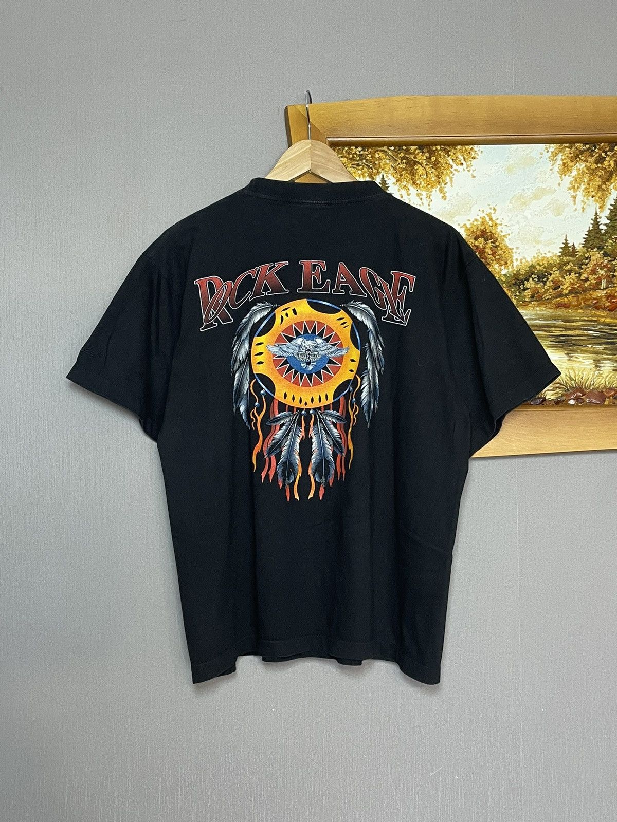 Band Tees × Vintage Vintage Cropped Native American Indian Double Sided T-shirt Size US L / EU 52-54 / 3 - 7 Thumbnail