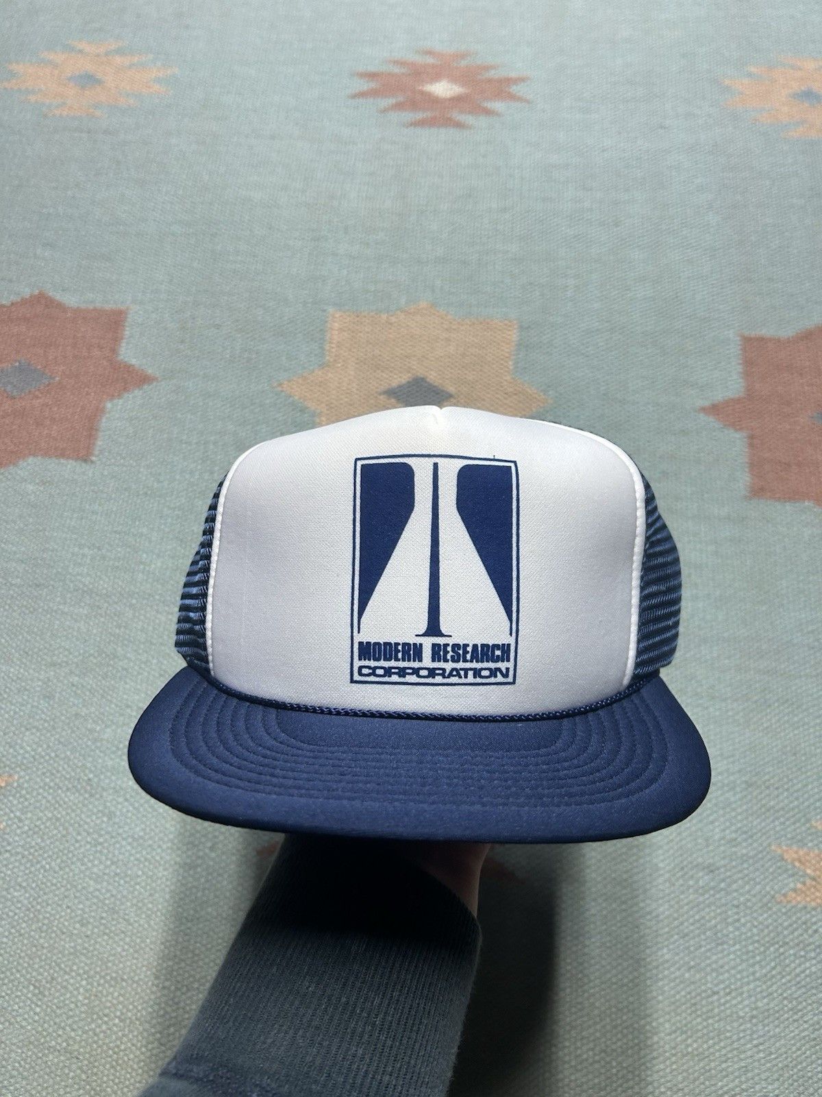 Vintage Vtg trucker hat modern research corporation 2 tone snapback Size ONE SIZE - 2 Thumbnail