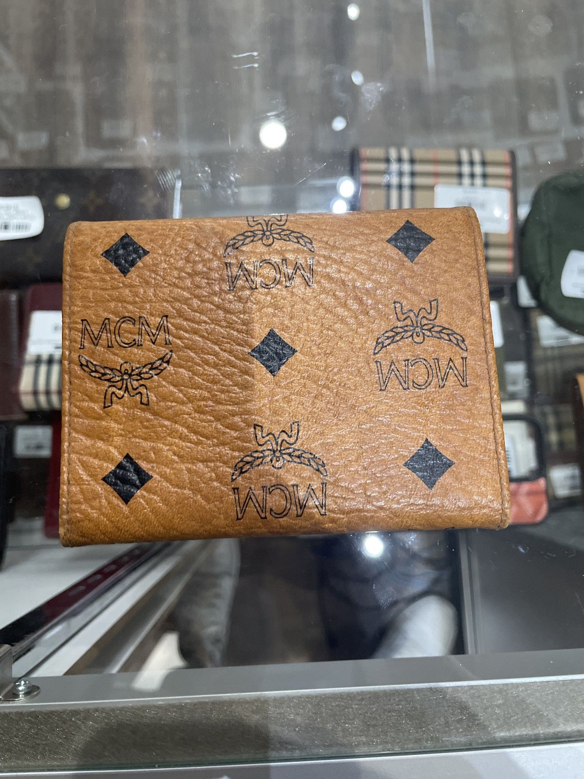 MCM MCM Monogram Trifold Brown Leather Wallet Size ONE SIZE - 4 Thumbnail