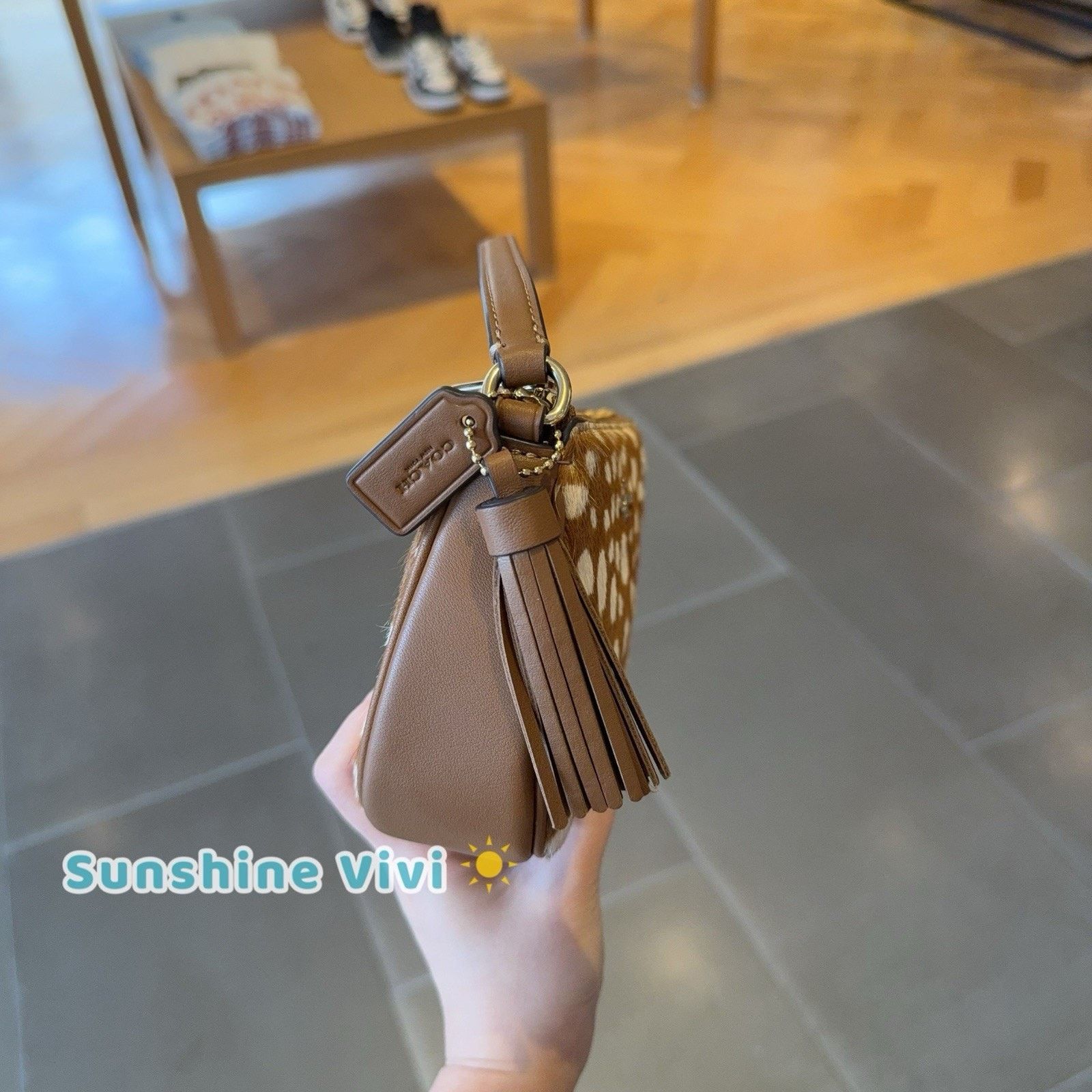 Coach NWT Coach Nolita 19 With Deer Print CDW35 Gold/Brown Leather Size ONE SIZE - 2 Thumbnail