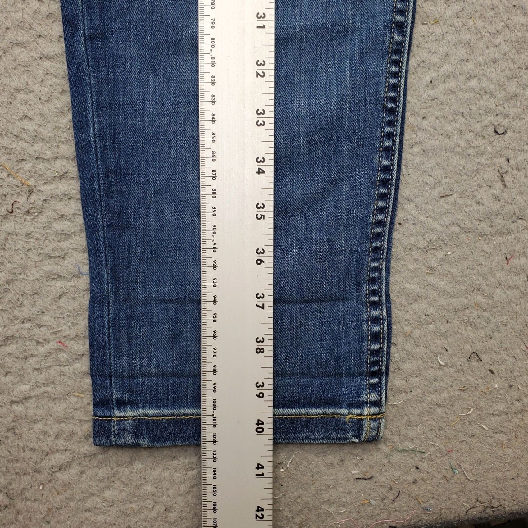 Harley Davidson Harley-Davidson Womens Jeans 30 Blue Denim Stretch Whiskered Straight Boyfriend Size 30 Size 30" / US 8 / IT 44 - 4 Thumbnail