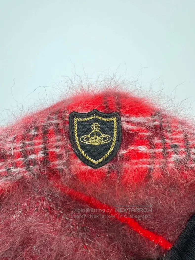 Vivienne Westwood Vivienne Westwood Red and Black Plaid Beret Cap with Satur Size ONE SIZE - 4 Thumbnail