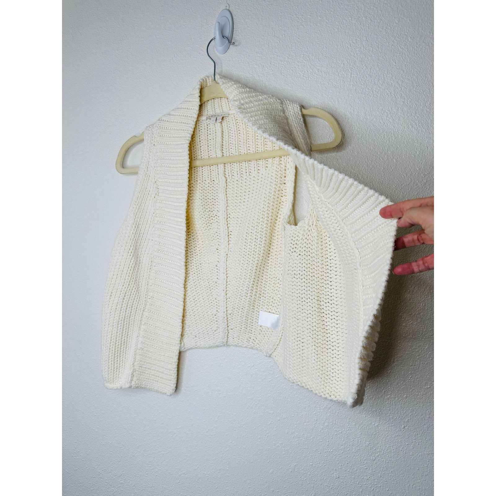 Theory Theory Ivory Cream Chunky Knit Cropped Sweater Vest Small Size S / US 4 / IT 40 - 3 Thumbnail