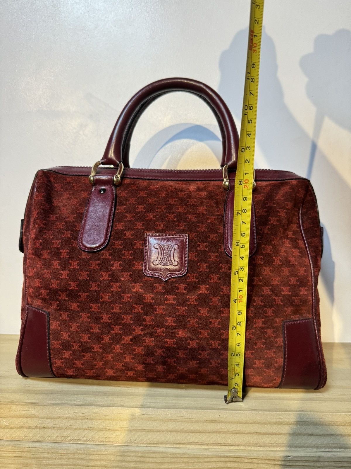 Celine Celine Macadam Handbag Red Suede Size ONE SIZE - 4 Thumbnail
