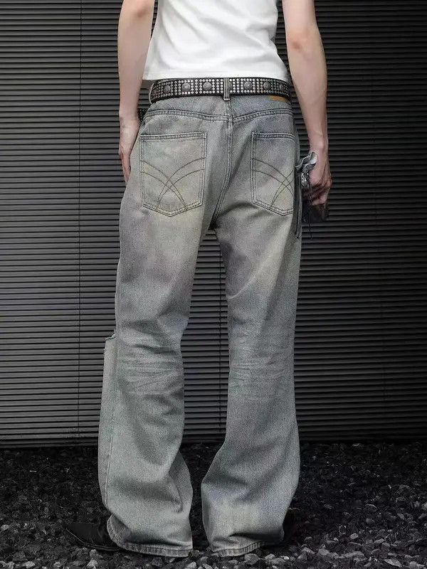 Japanese Brand VIBE vintage washed ripped bootcut baggy jeans Size US 31 - 5 Thumbnail