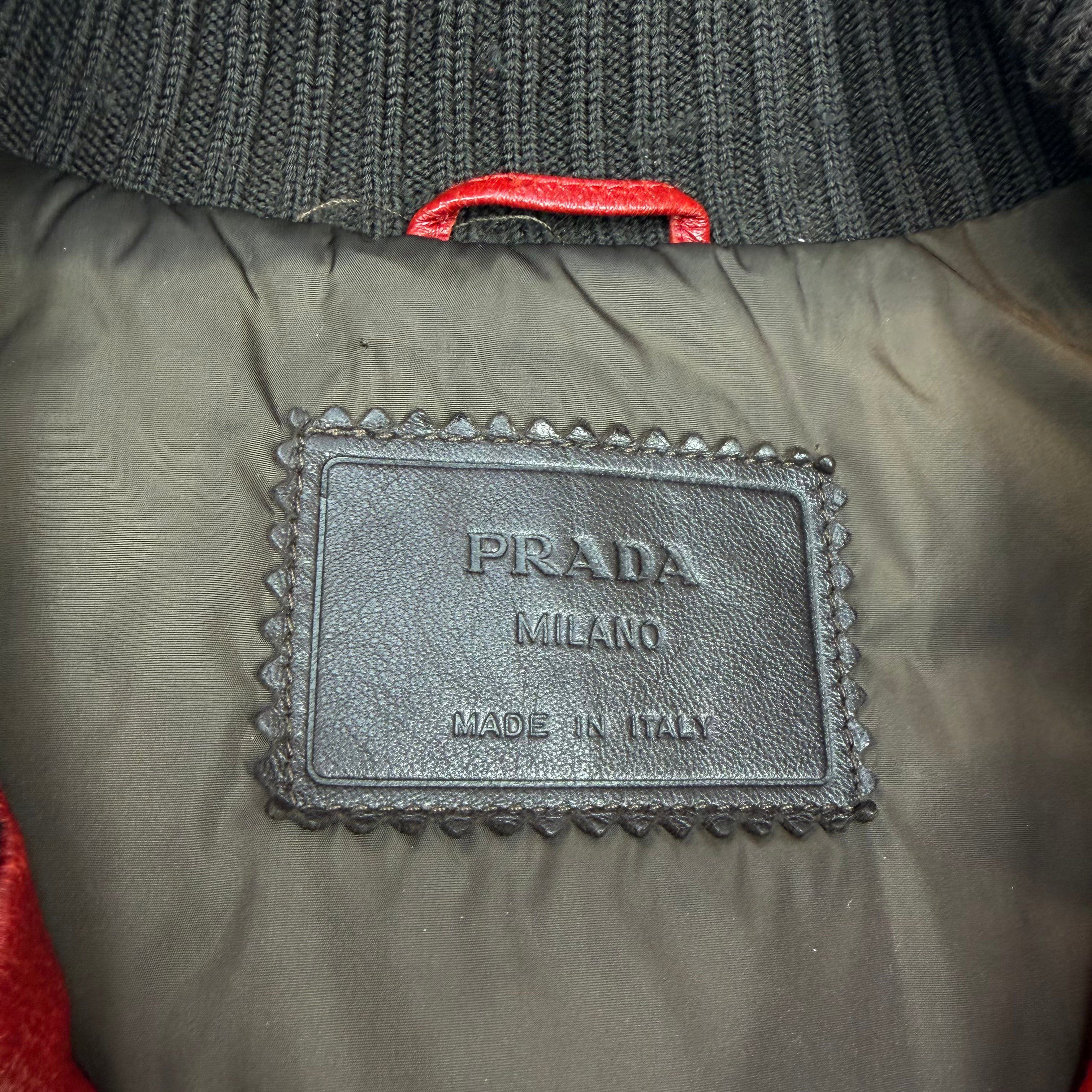 Prada Prada Runway Red Leather Bomber 54 (M) Size US M / EU 48-50 / 2 - 7 Thumbnail