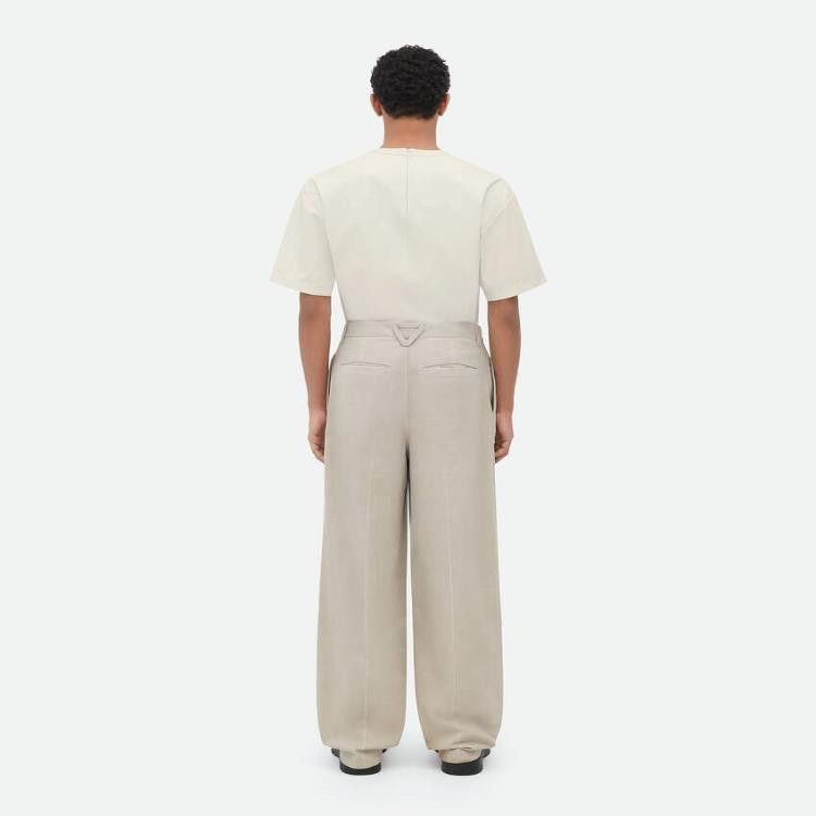 Bottega Veneta o1loc1c0125 739560 Printed Leather Trousers in Light Beige Size US 36 / EU 52 - 3 Thumbnail