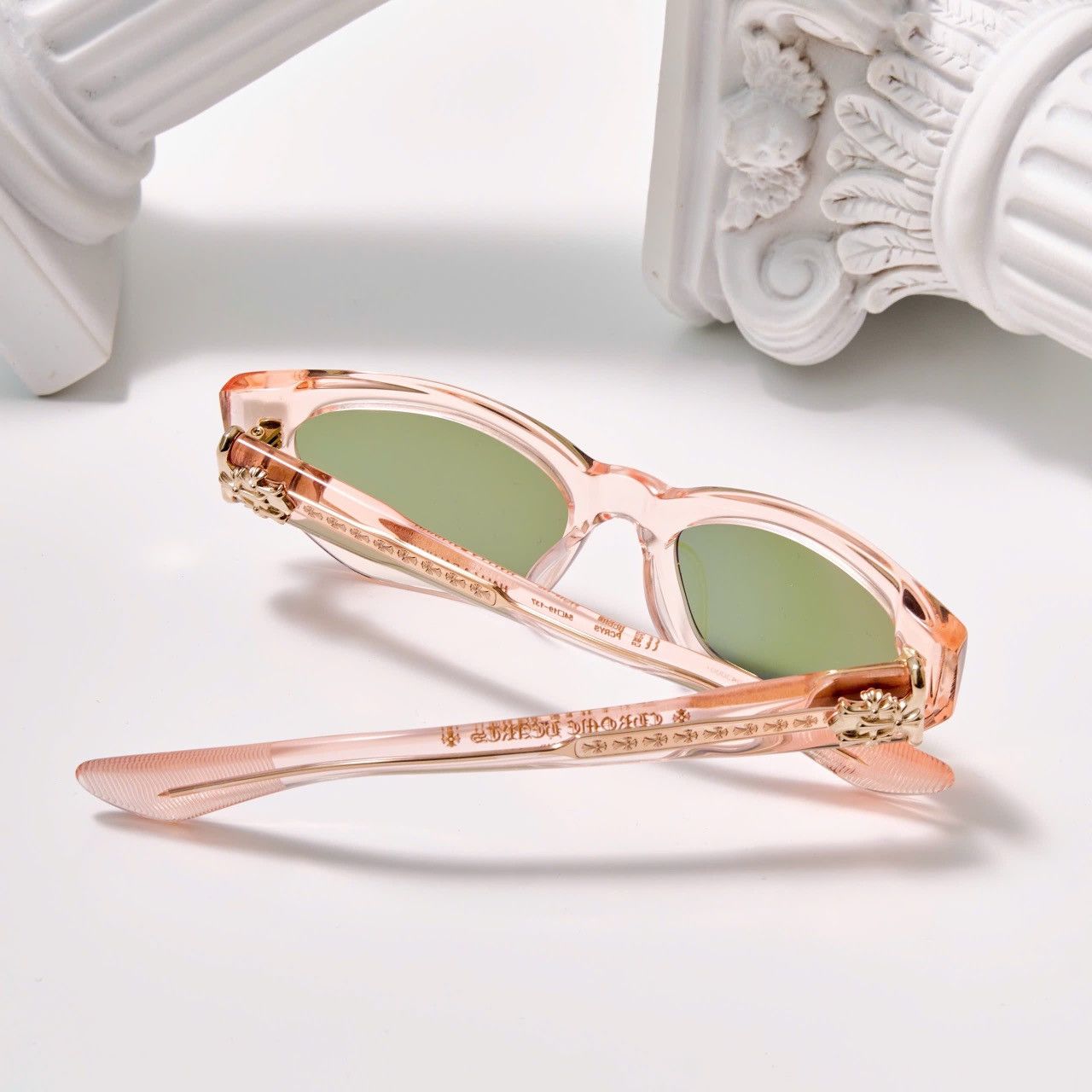 Chrome Hearts CHROME HEARTS HALLLA BALUUUU PINK CRYSTAL SUNGLASSES Size ONE SIZE - 6 Thumbnail