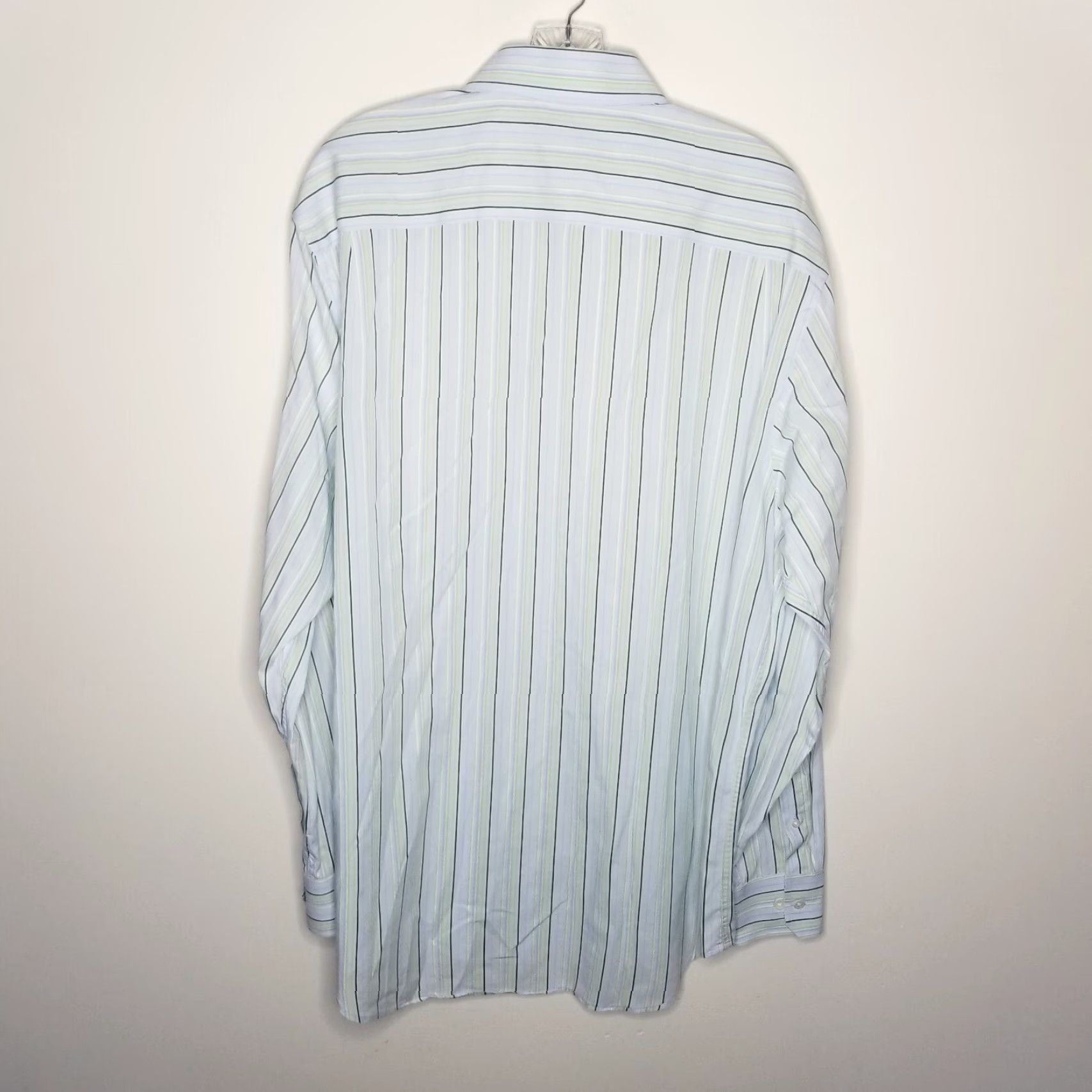 Banana Republic Banana Republic Dress Shirt Men L Blue Green Striped Long Sleeve Button-Down Shirt, Size L, Men’s Shirt Size 42R - 5 Thumbnail