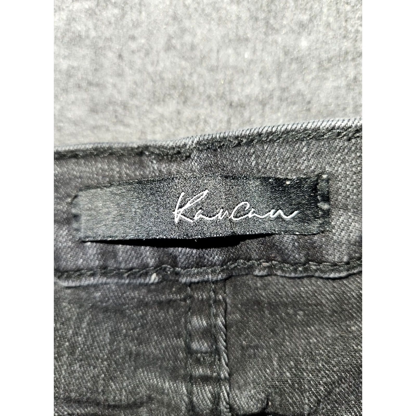 Vintage Kancan Jeans Mid Rise Skinny Black Distressed USA Preppy Women's 28 Ankle Size 28" / US 6 / IT 42 - 2 Thumbnail