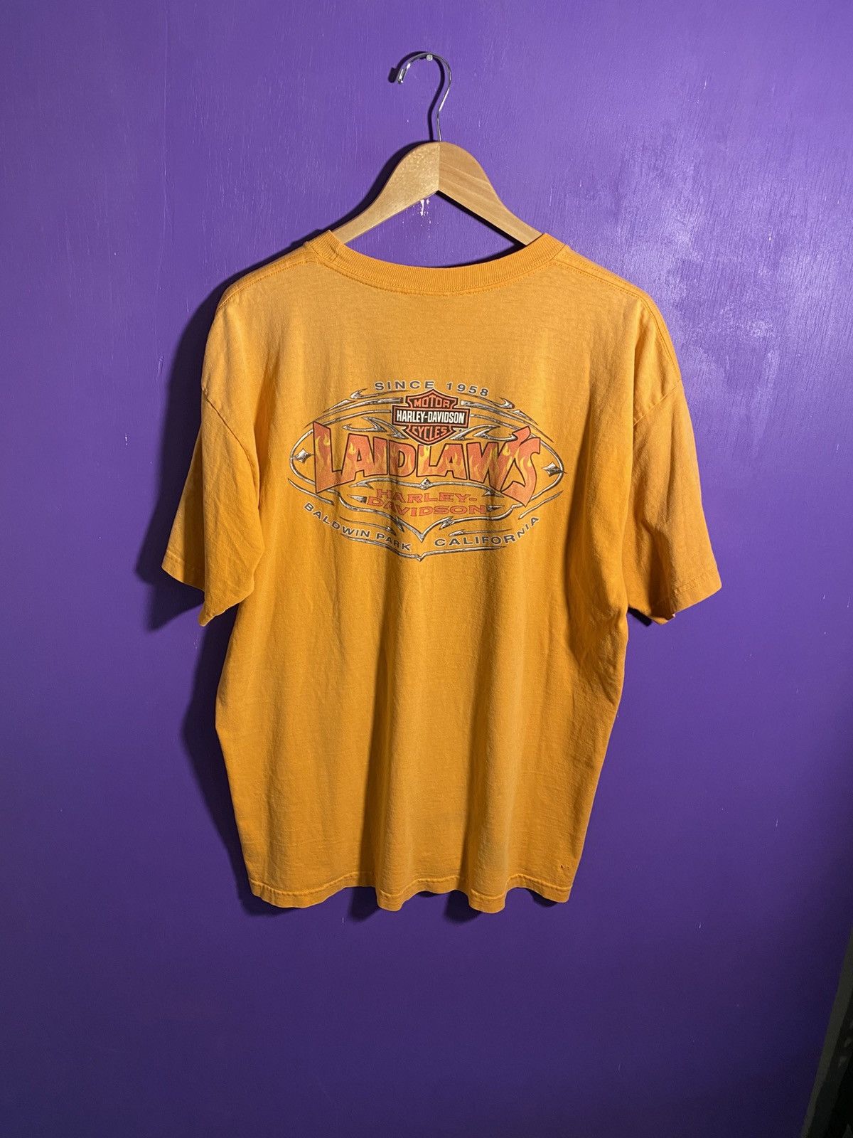 Harley Davidson Vintage 00s Harley davidson flame logo t-shirt Size US XL / EU 56 / 4 - 2 Thumbnail