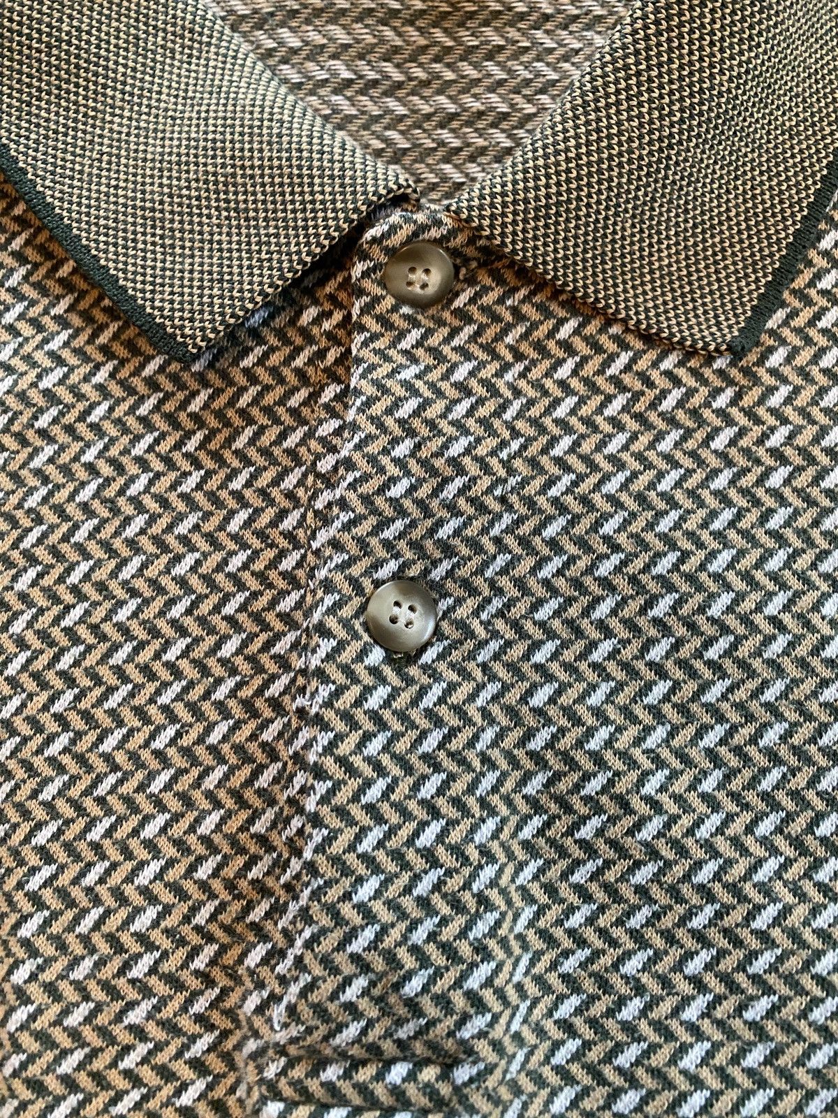 Northwest Territory × Vintage Vintage 90’s Northwest Territory Green Zigzag Knit Golf Polo Size US XL / EU 56 / 4 - 8 Thumbnail