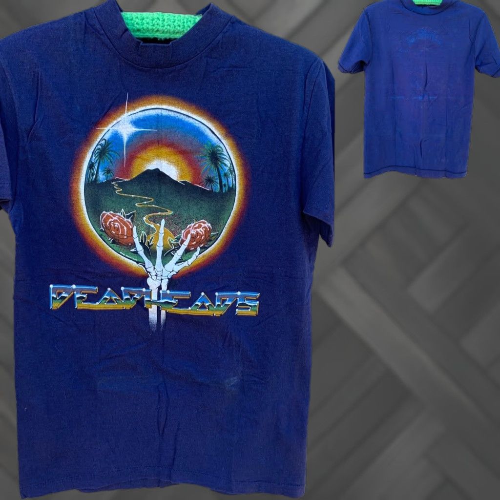 Hanes vtg Deadheads t-shirt 1980s Mens M Blue 100% cotton Hanes Beefy-T graphic tee Psychedelic Art 80s Size US M / EU 48-50 / 2 - 1 Thumbnail