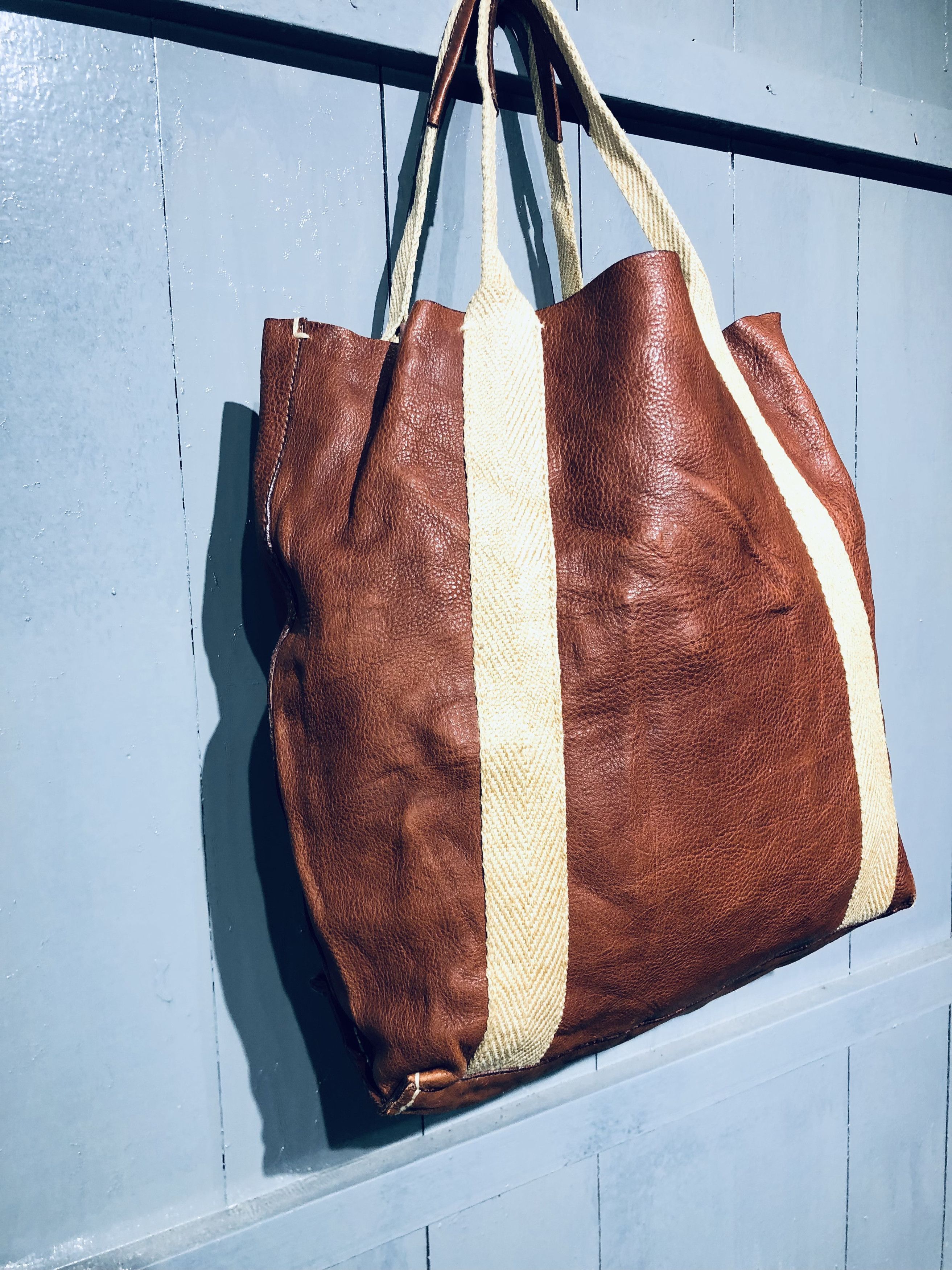 Japanese Brand × Leather JAPANESE GENTEN STREETWEAR FASHION STyLE LEATHER TOTE BAG Size ONE SIZE - 2 Thumbnail