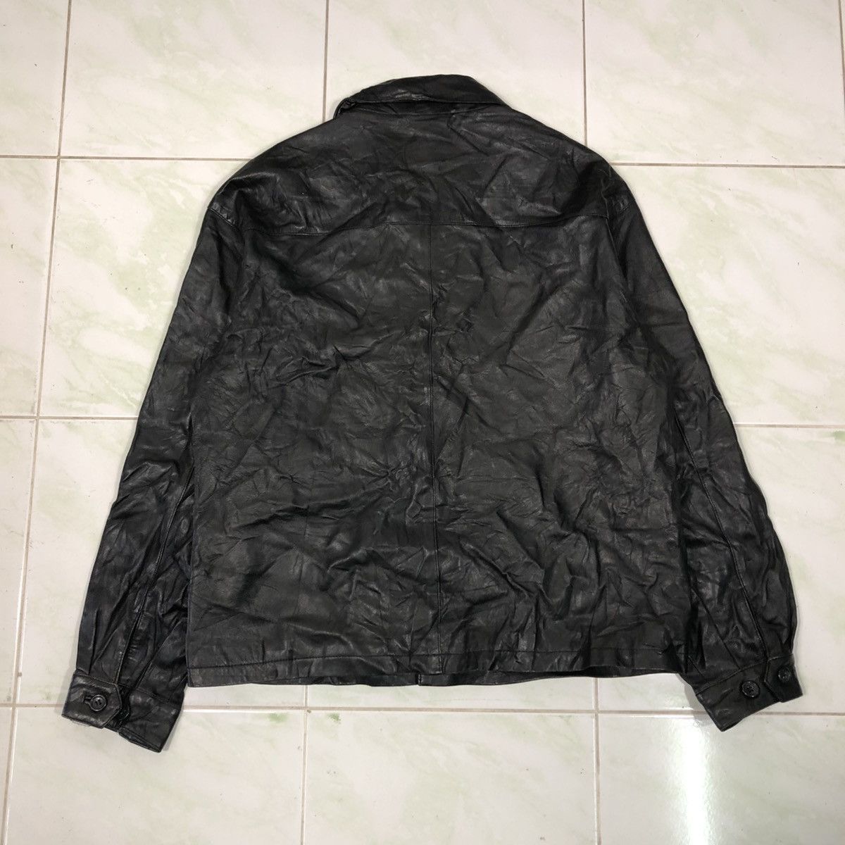 Japanese Brand 📌Vintage Biker Leather Jacket Suburban Issey Miyake Size US L / EU 52-54 / 3 - 2 Thumbnail