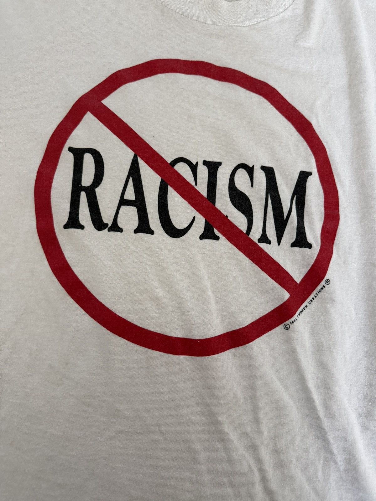 Japanese Brand × Vintage Vintage No Racism shirt Size US L / EU 52-54 / 3 - 2 Thumbnail