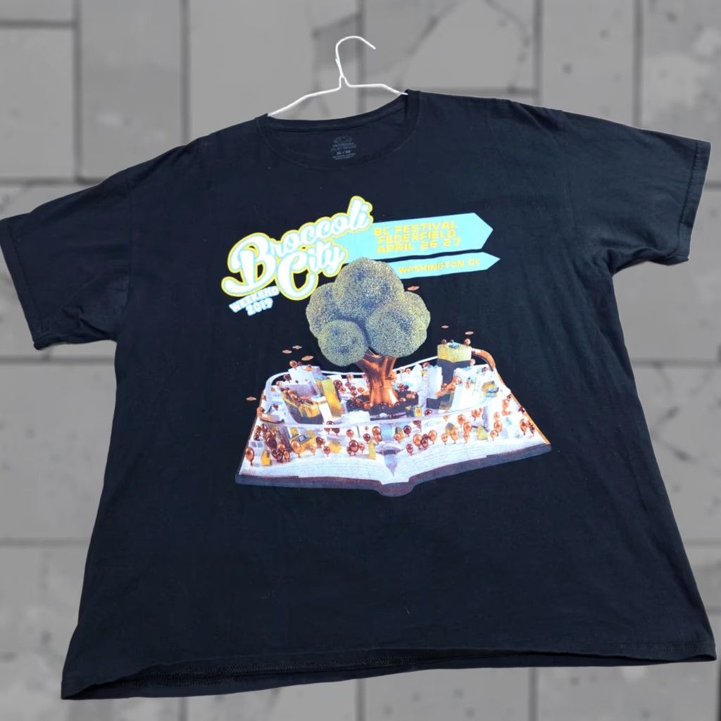 Vintage Broccoli City Shirt XL Black Childish Gambino Lil Wayne Trippie Redd Mens T-Shirt Short Sleeve Crew Neck Jersey Cotton Blend regular Flaw Free 2001? Size US XL / EU 56 / 4 - 1 Thumbnail