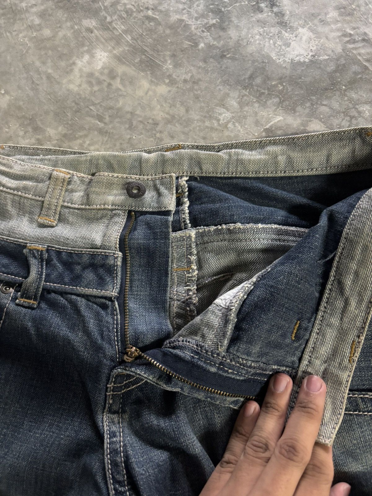 Hysteric Glamour JAPANESE double waist panelled jeans goth punk style Size US 34 / EU 50 - 4 Thumbnail