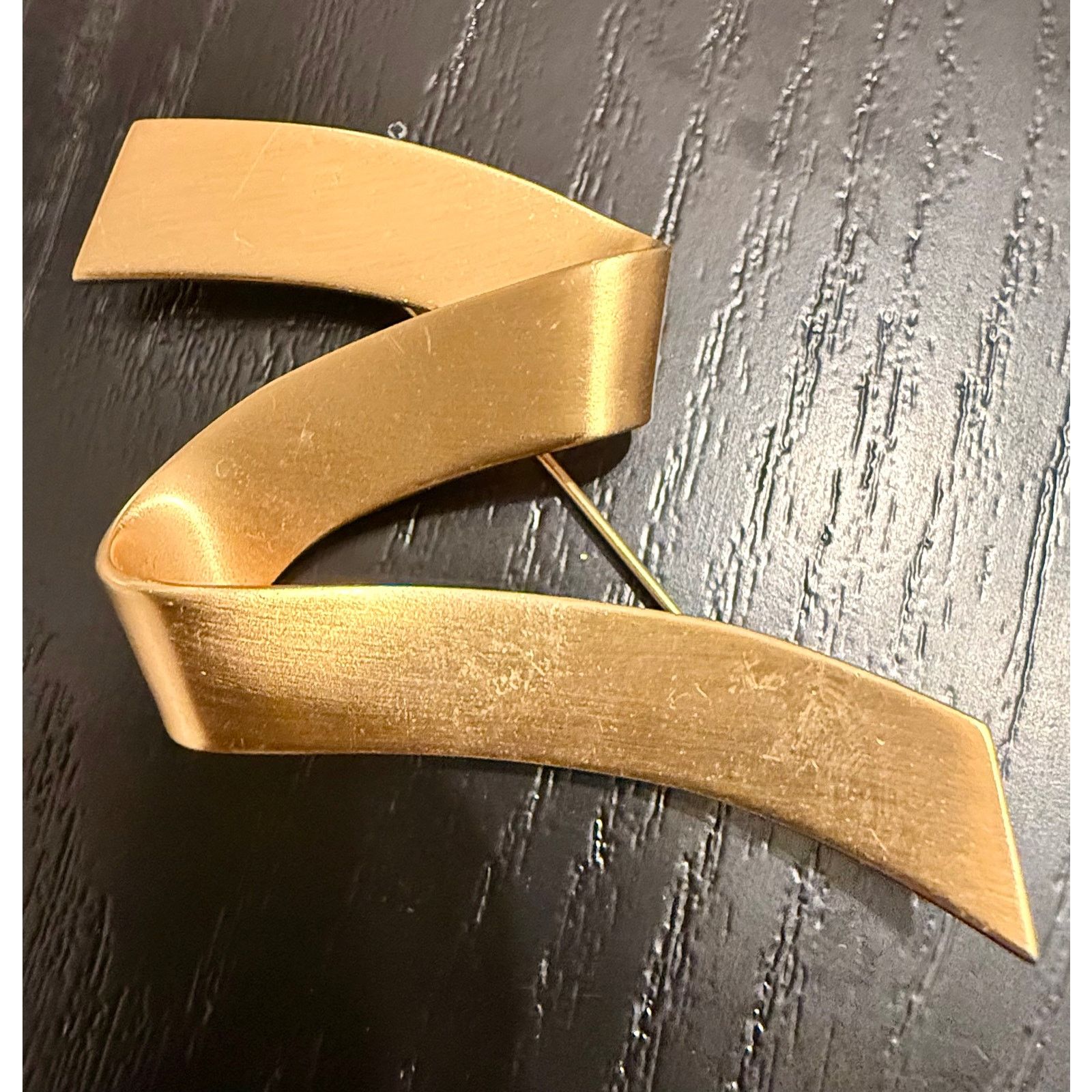 Monet Vintage Signed Monet Gold Tone Ribbon Brooch Size ONE SIZE - 1 Thumbnail
