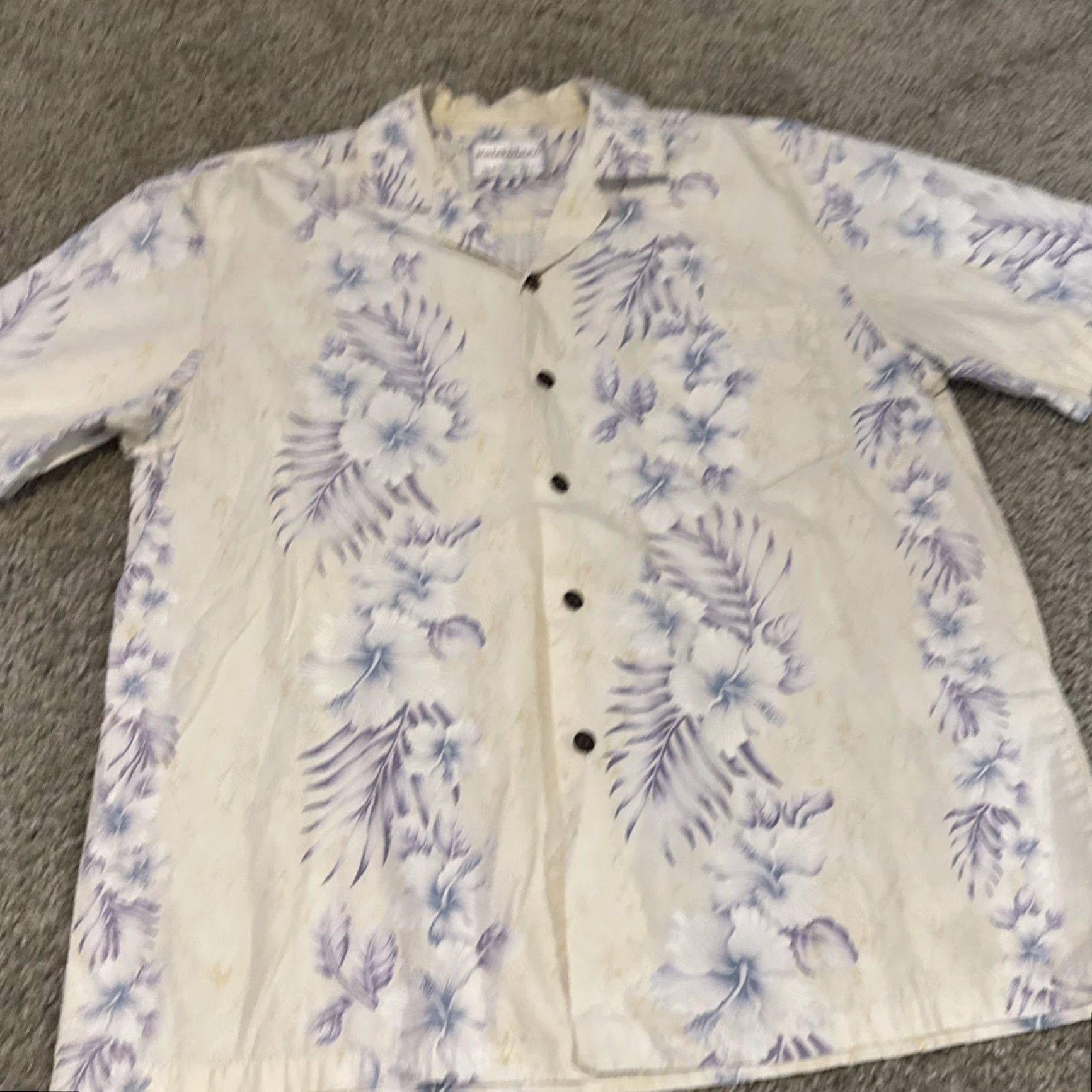 Vintage VINTAGE Halekulani Hawaii White Purple Palm Hawaiian Button-Up Shirt Large Size US L / EU 52-54 / 3 - 3 Thumbnail
