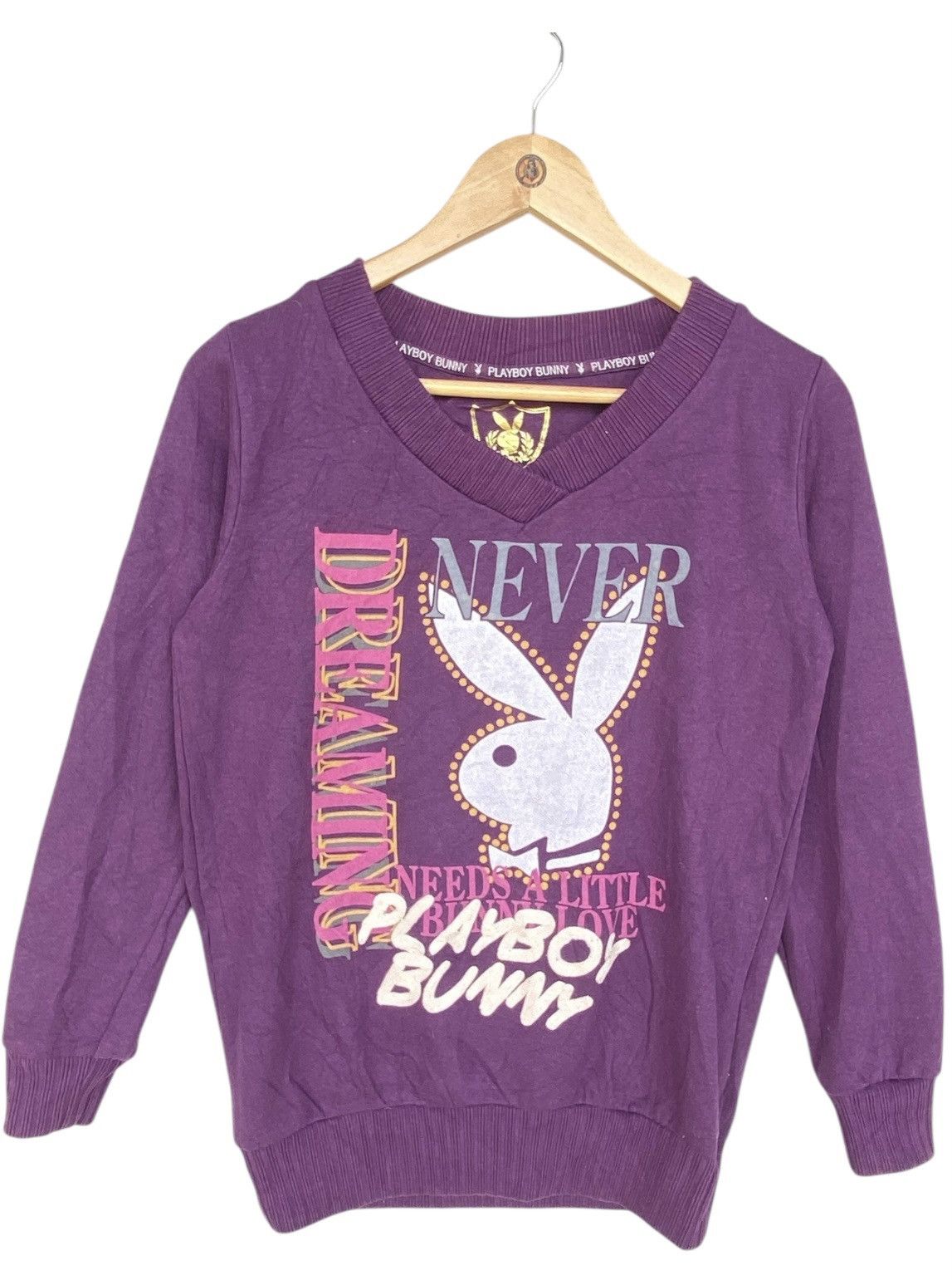Other Vintage Playboy Bunny Big Logo Printed Sweatshirt Purple Size M / US 6-8 / IT 42-44 - 1 Thumbnail