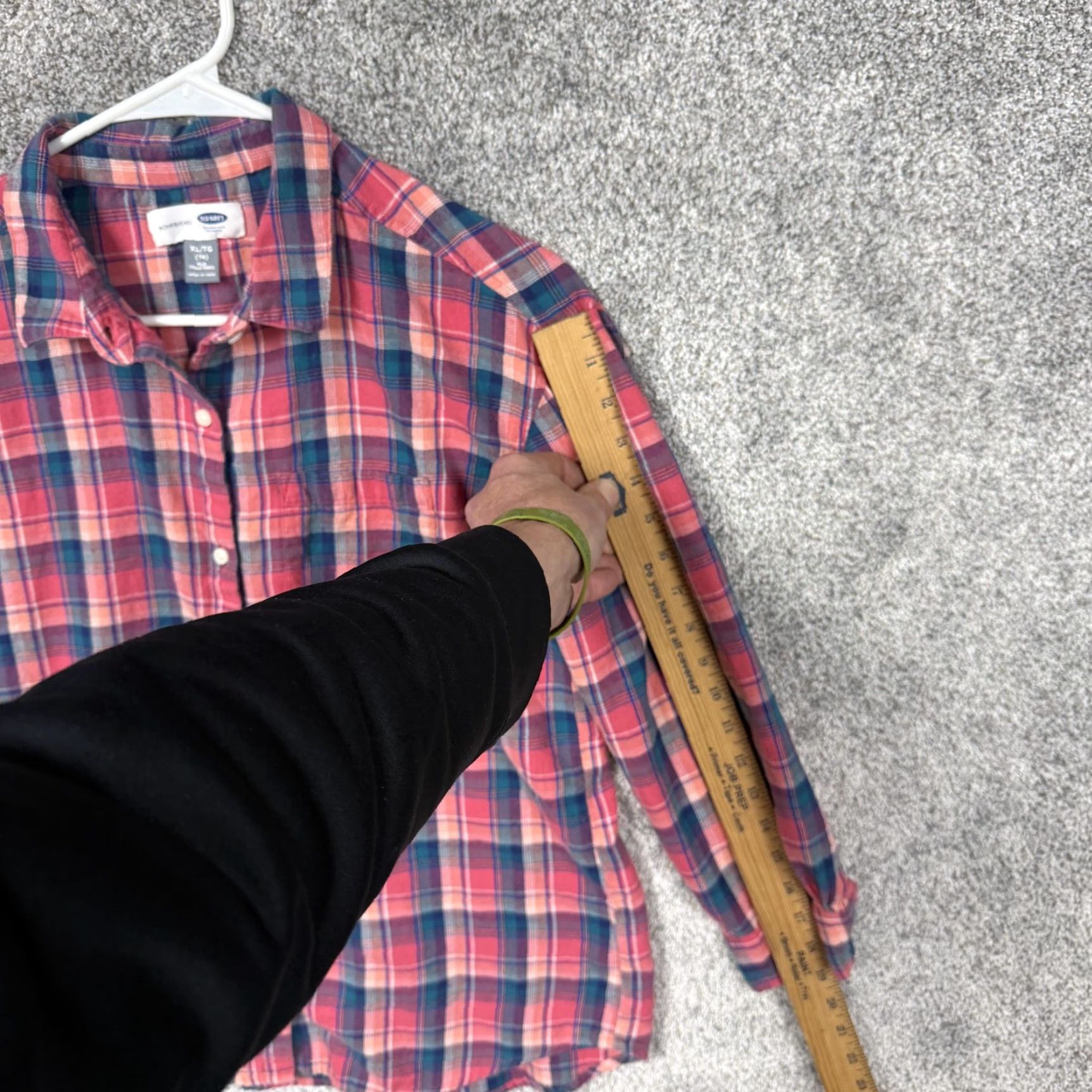 Old Navy Old Navy Boyfriend Shirt Womens XL Plus Pink Blue Plaid Flannel Grunge Normcore Shirt Size XL / US 12-14 / IT 48-50 - 3 Thumbnail