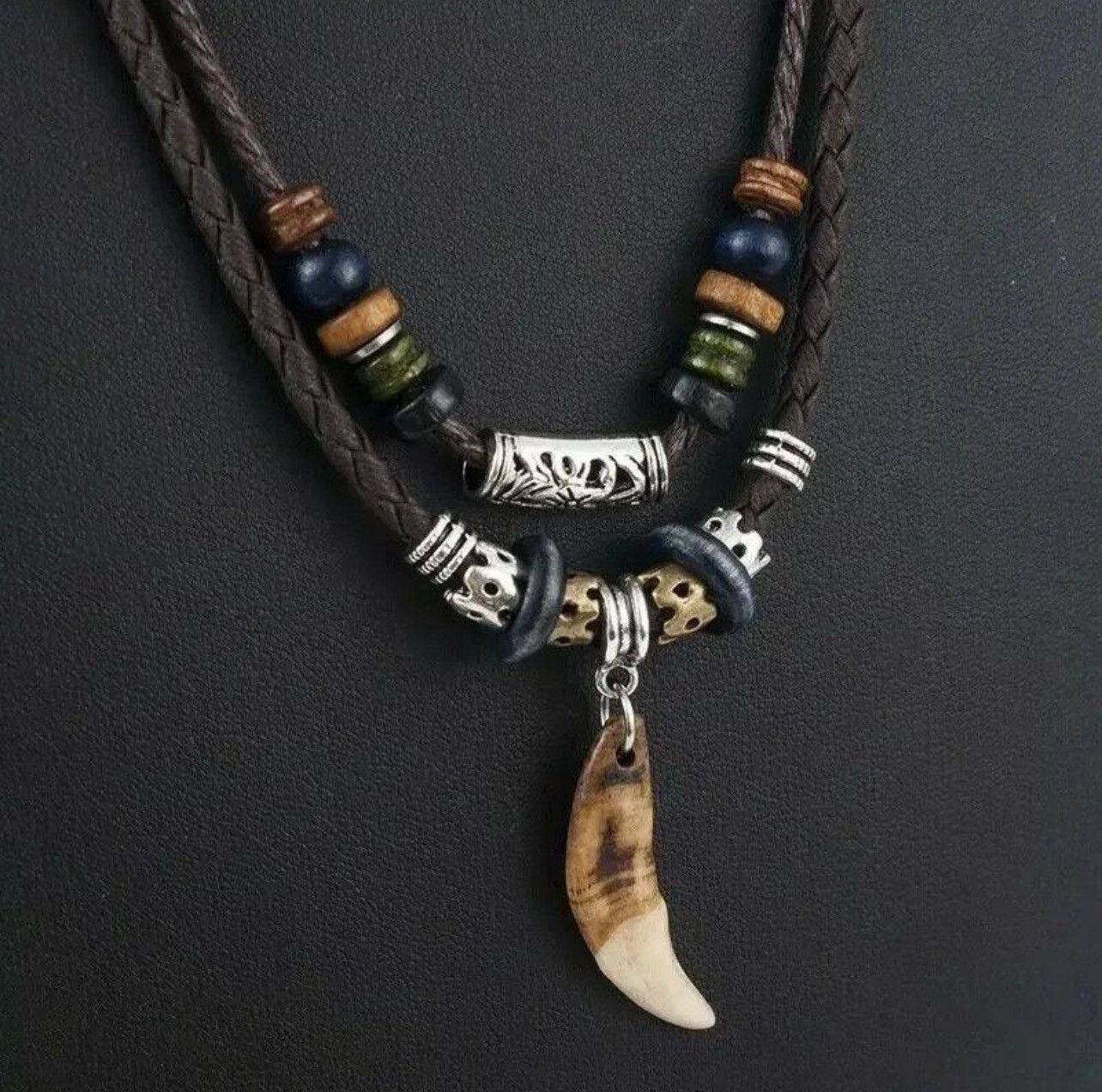 Japanese Brand × Vintage Multi Layered Vintage Wolf Fang Design Adjustable Necklace Size ONE SIZE - 1 Thumbnail