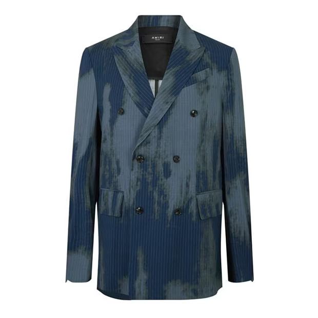 image of Amiri O1G2R1Mq0324 Blazer In Blue, Men's (Size Medium)