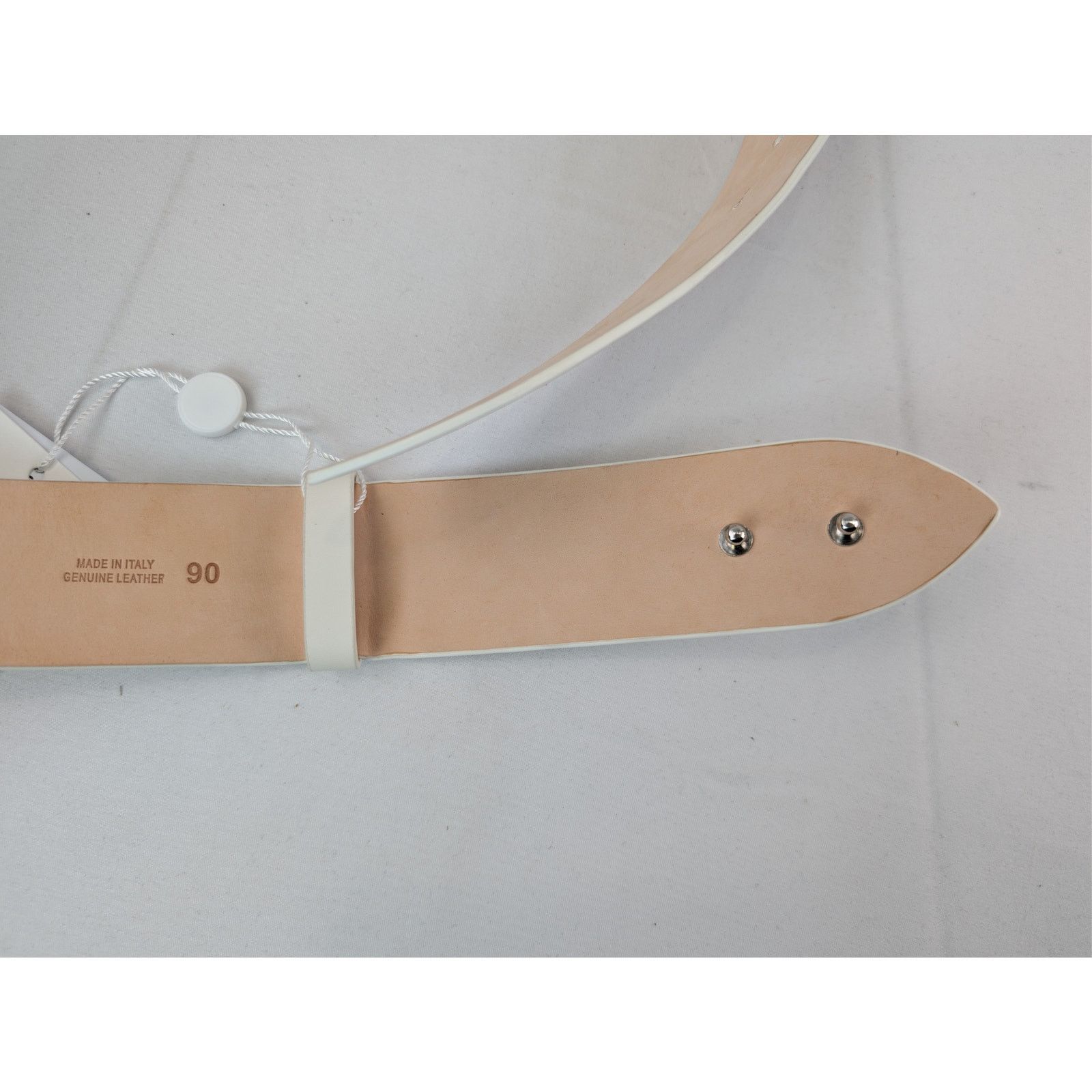 Maison Margiela o1rshd1 Size: 90 / Four Stitches Leather Belt in White Size 36 - 4 Thumbnail