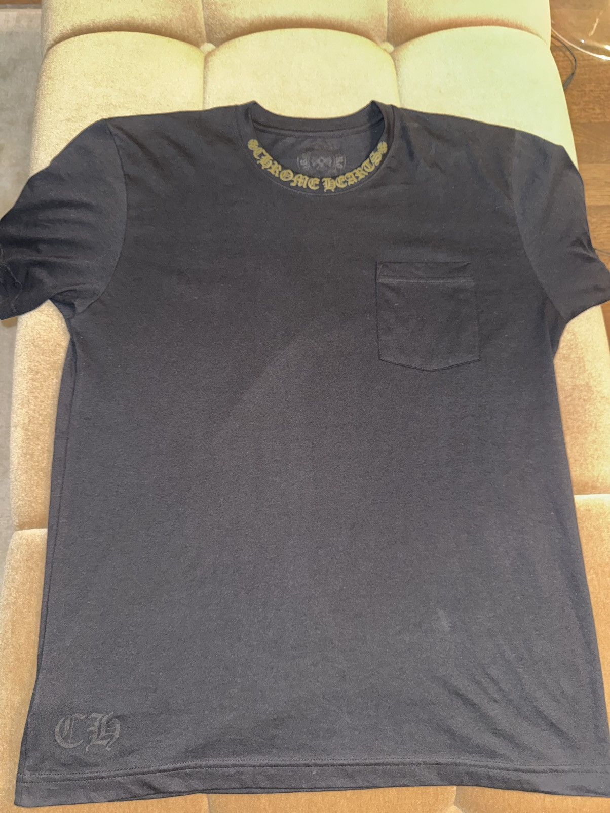 Chrome Hearts NECK LOGO T SHIRT "BLACK/OLIVE" Size US L / EU 52-54 / 3 - 1 Thumbnail