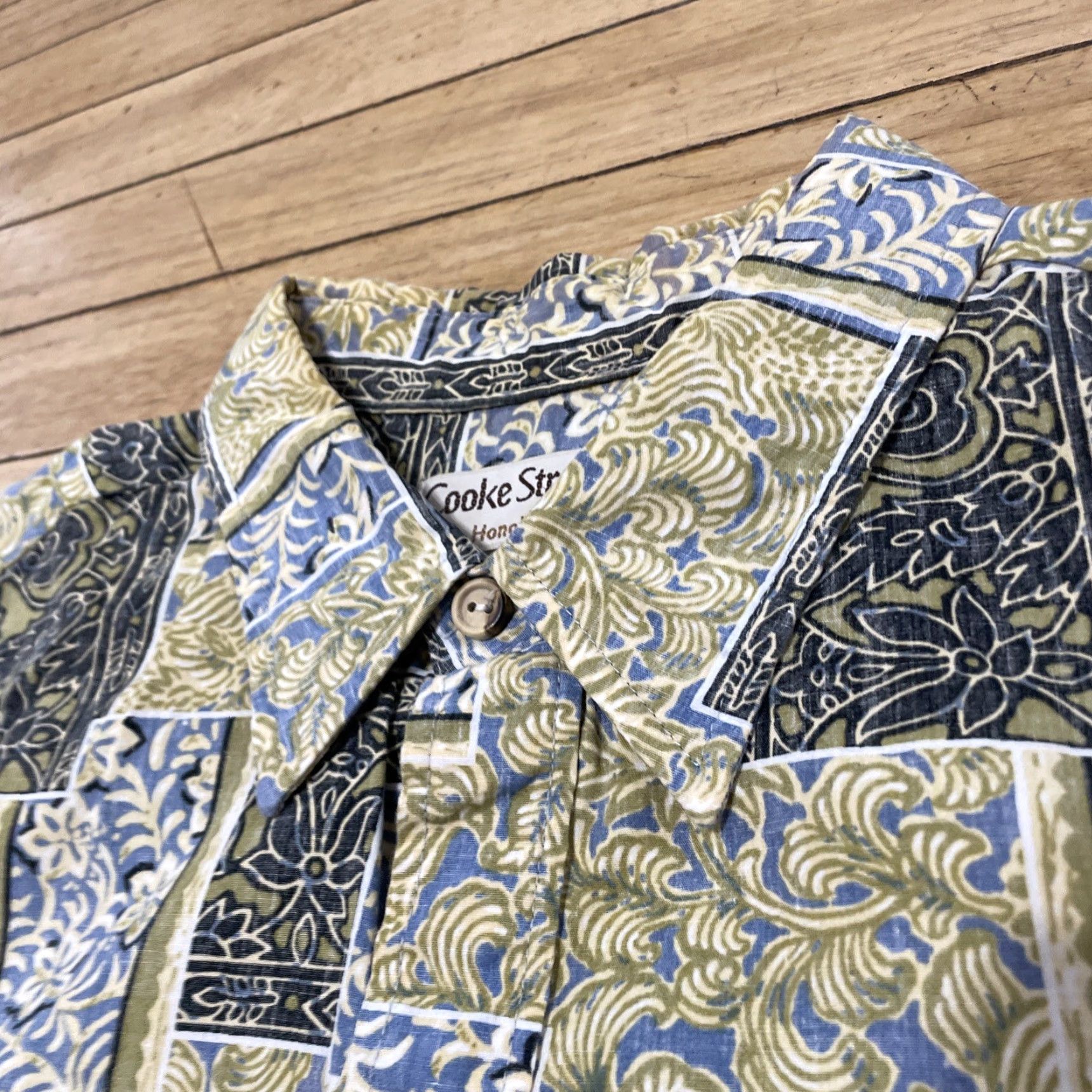 Vintage VINTAGE Cooke Street Honolulu Hawaiian Shirt Men XL Yellow Green Floral Madras Aloha Button-Up Short Sleeve 50 in Chest Size US XL / EU 56 / 4 - 4 Thumbnail