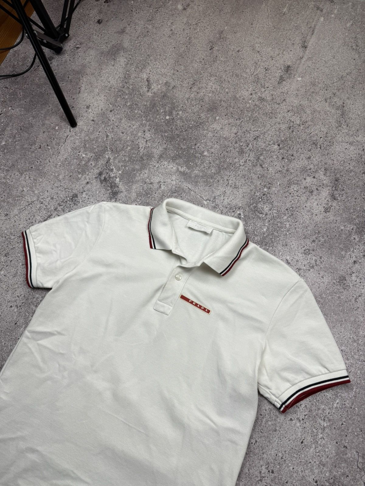 Prada Vintage Prada Red Tab Y2K Luxury Polo T Shirt Hype White Size US S / EU 44-46 / 1 - 2 Thumbnail