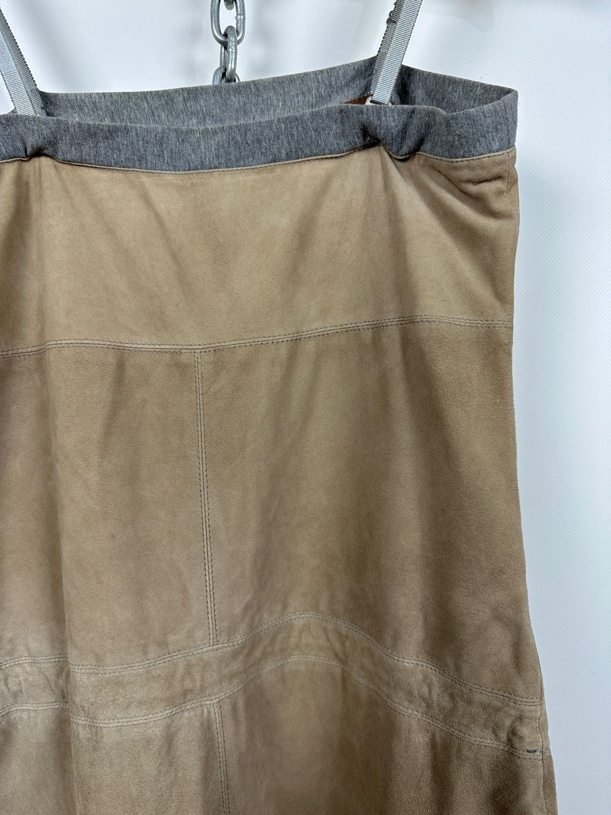 Brunello Cucinelli Vintage Brunello Cucinelli Suede Leather Strappy Midi Dress Size M / US 6-8 / IT 42-44 - 16 Thumbnail