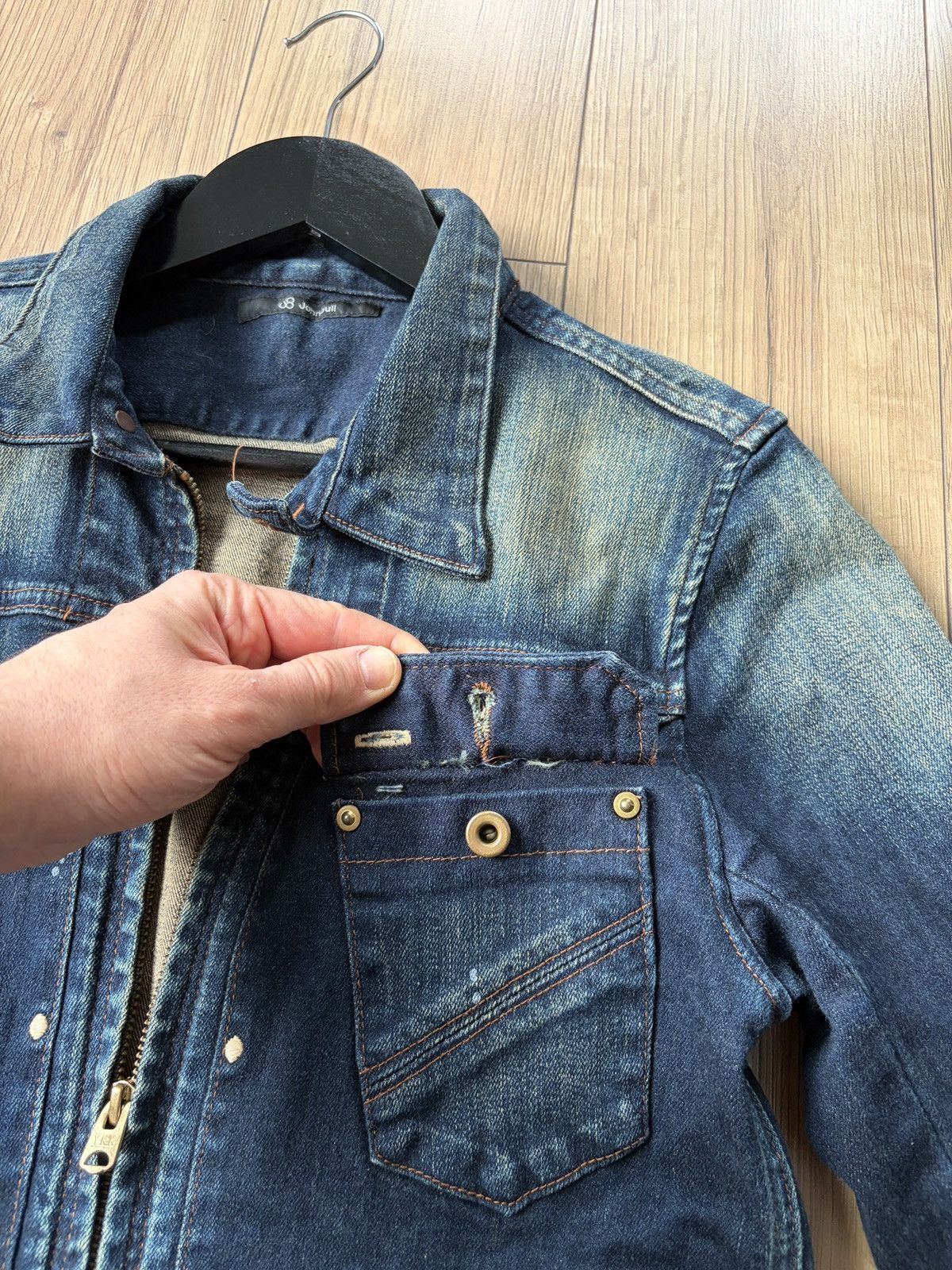 Johnbull Johnbull y2k Style Denim Painter Buckle Cinch Back Jacket Size M / US 6-8 / IT 42-44 - 7 Thumbnail