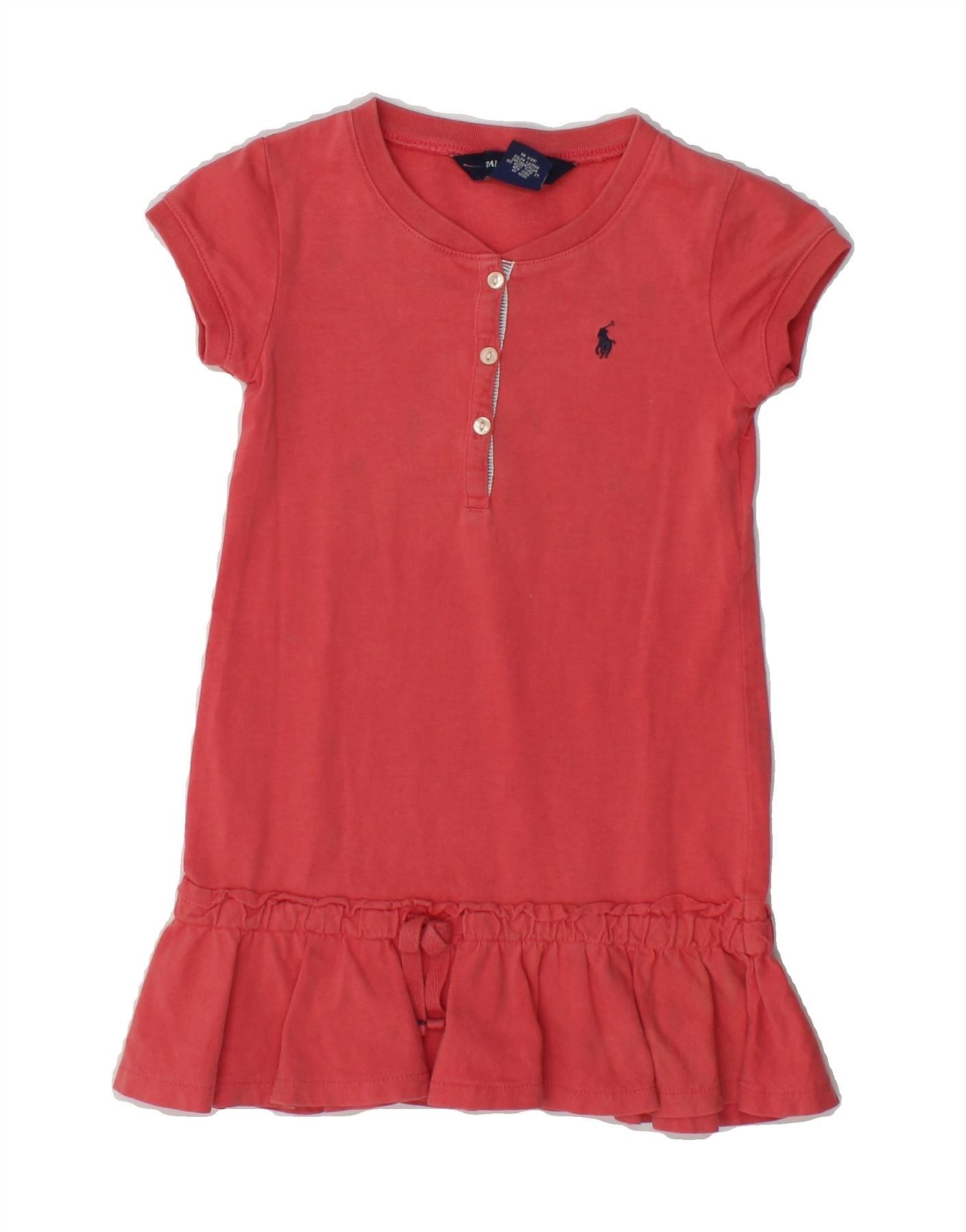 Ralph Lauren Girls T-Shirt Dress 3-4 Years Pink Cotton Size XXS / US 00 / IT 34 - 1 Thumbnail